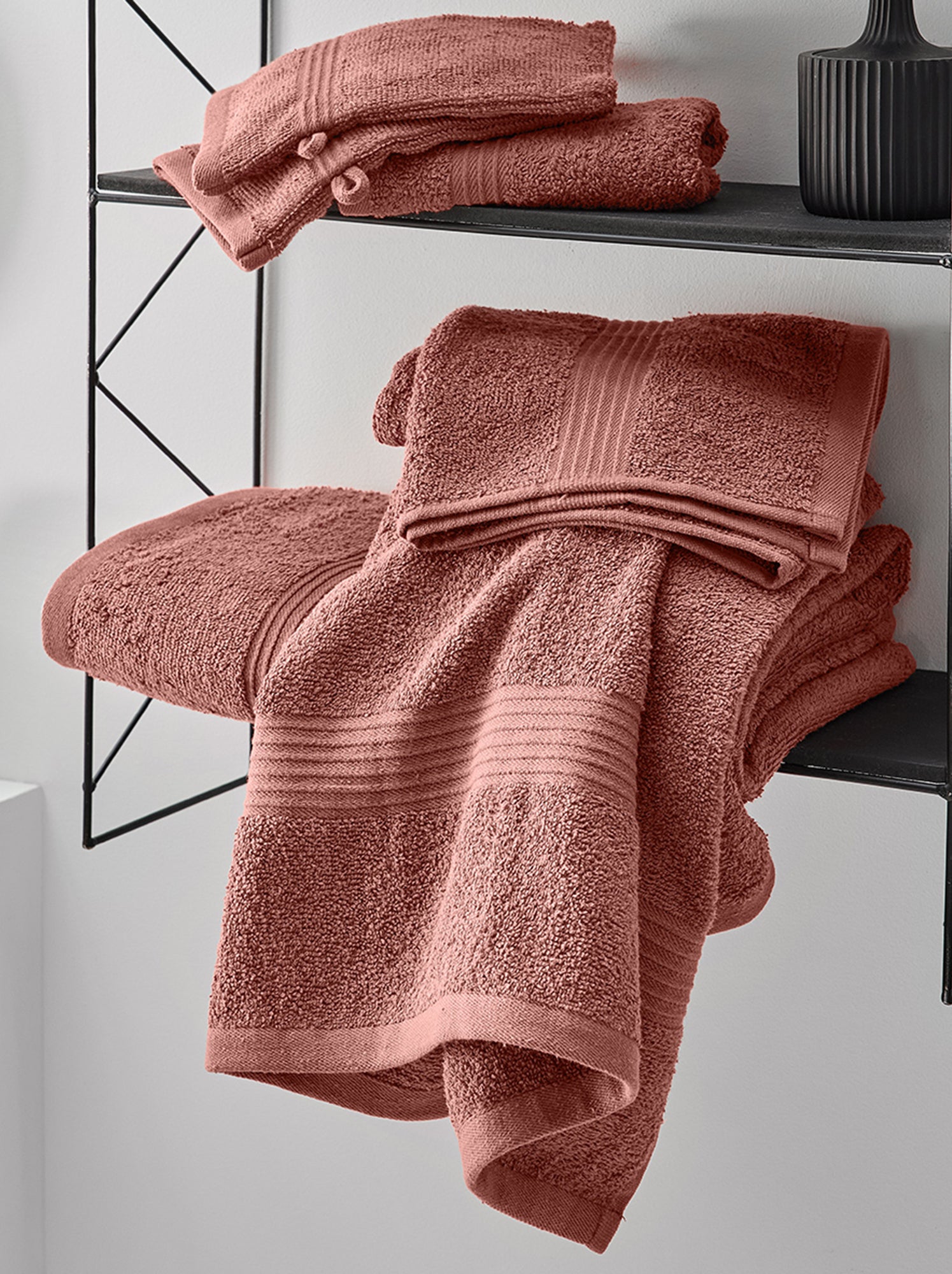 Lot de 2 serviettes 30 x 50 cm - Terracotta