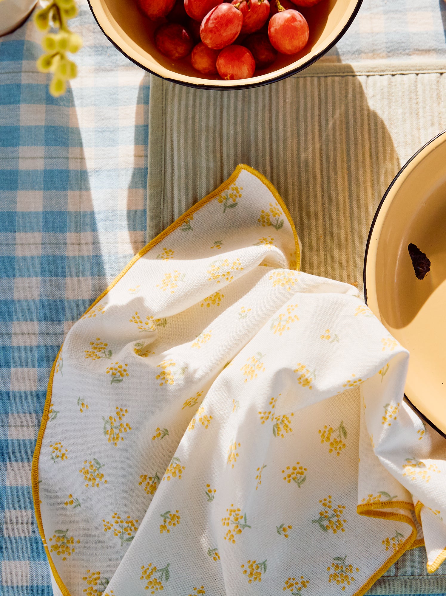 Lot de 2 serviettes de table - Jaune