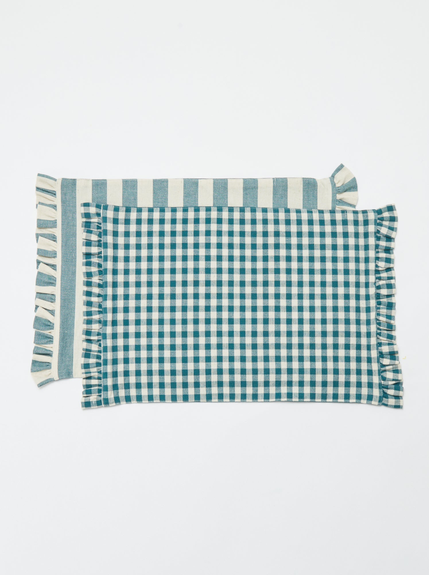 Lot de 2 sets de table (32x45 cm) à volants - BLEU (DAA41_3)