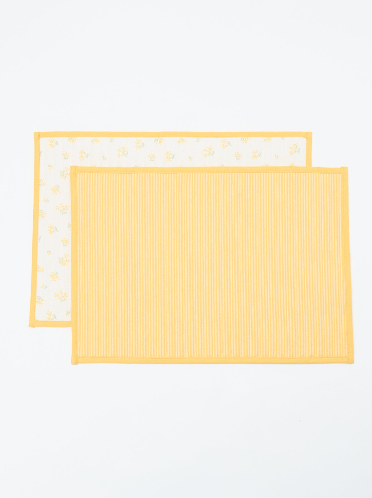 Lot de 2 sets de table à carreaux - Jaune