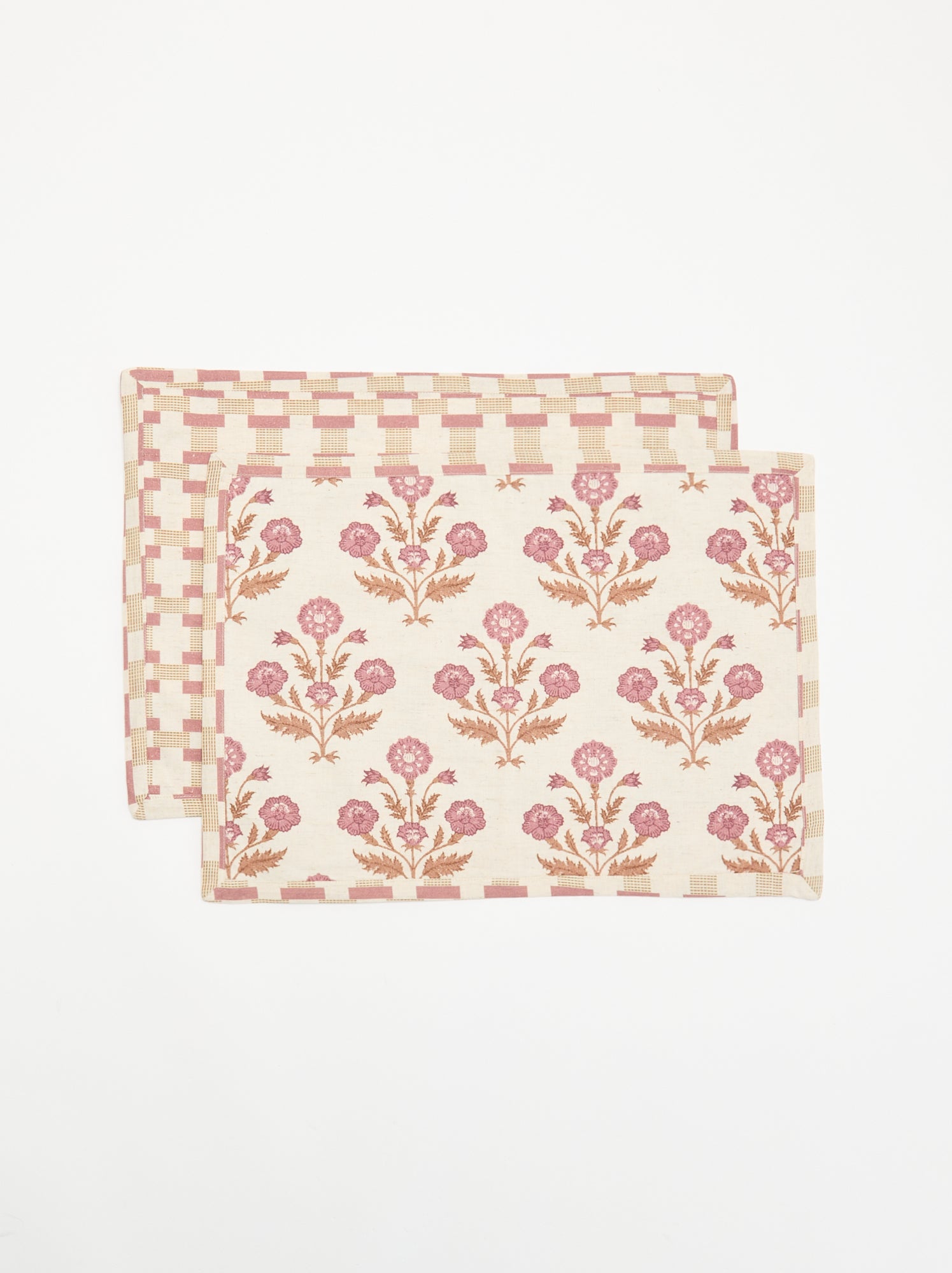 Lot de 2 sets de table imprimés - Rose