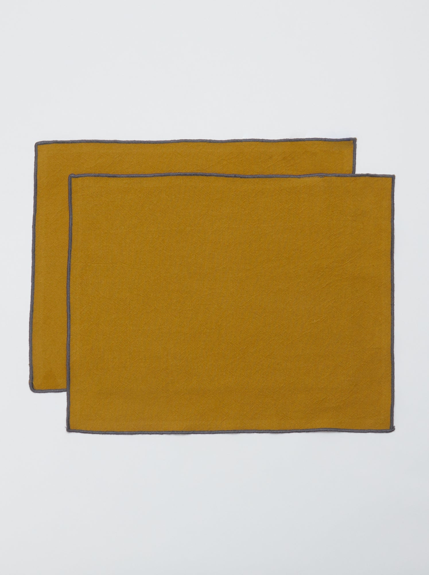 Lot de 2 sets de table/serviettes unis 2 en 1 32 x 40 cm - Kiabi Home - Jaune moutarde