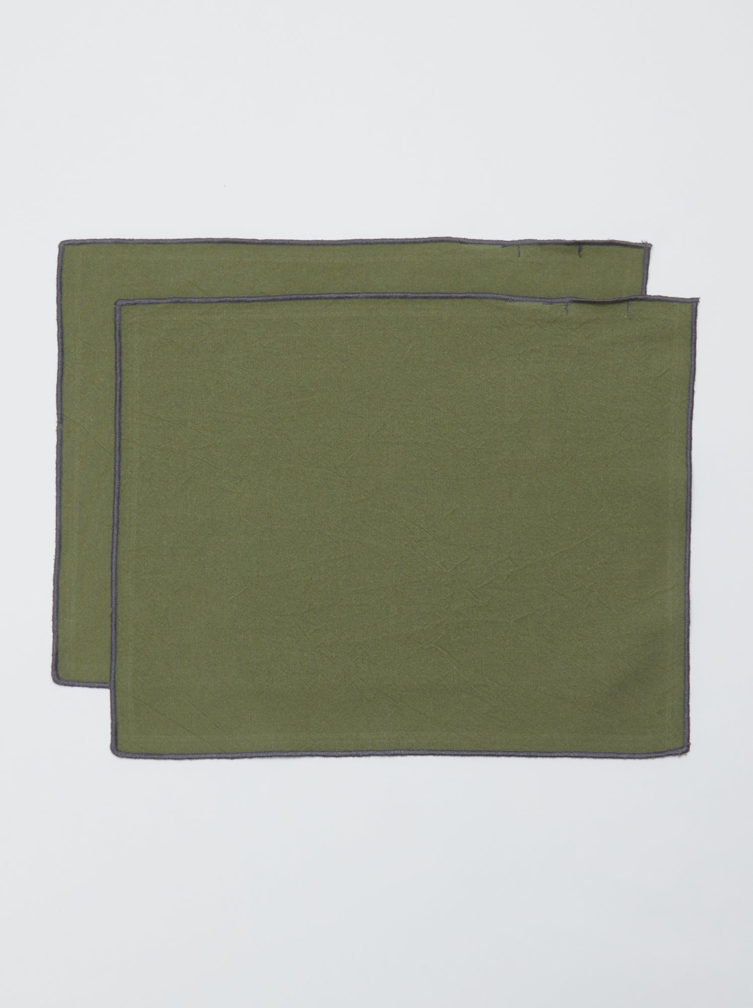 Lot de 2 sets de table/serviettes unis 2 en 1 32 x 40 cm - Kiabi Home - Kaki
