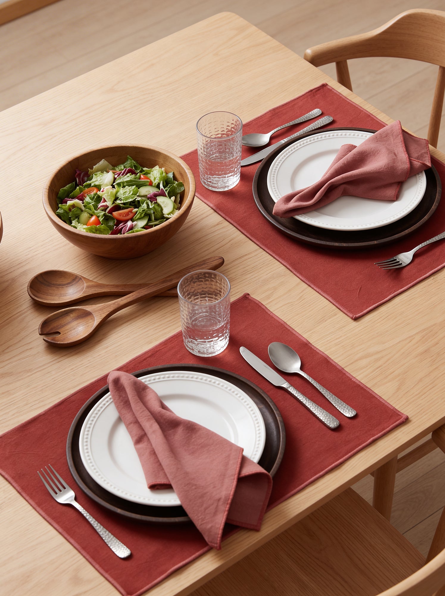 Lot de 2 sets de table/serviettes unis 2 en 1 32 x 40 cm - Kiabi Home - Marron