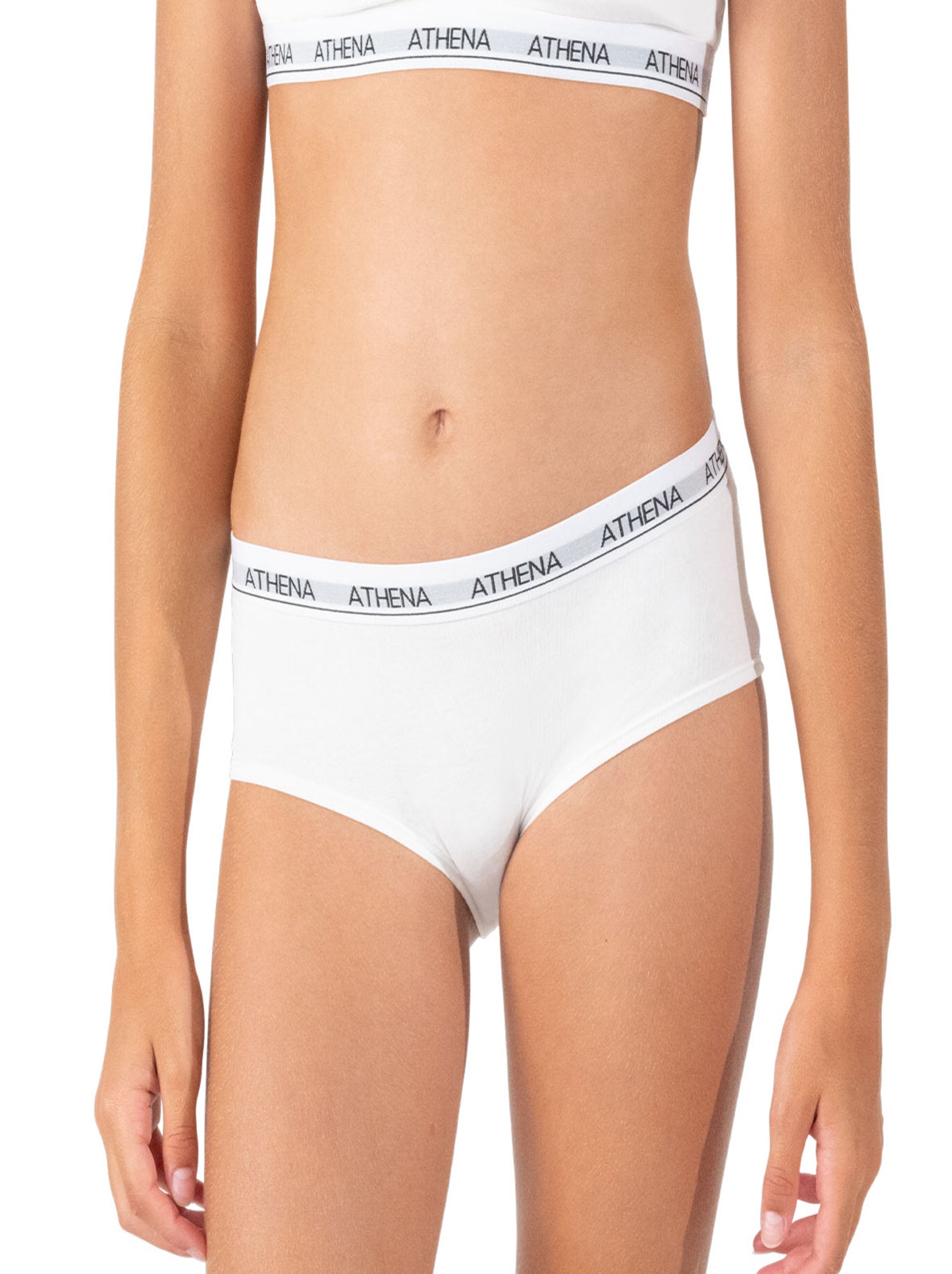 Lot de 2 culottes fille coton ultra doux athena - Blanc Bleu