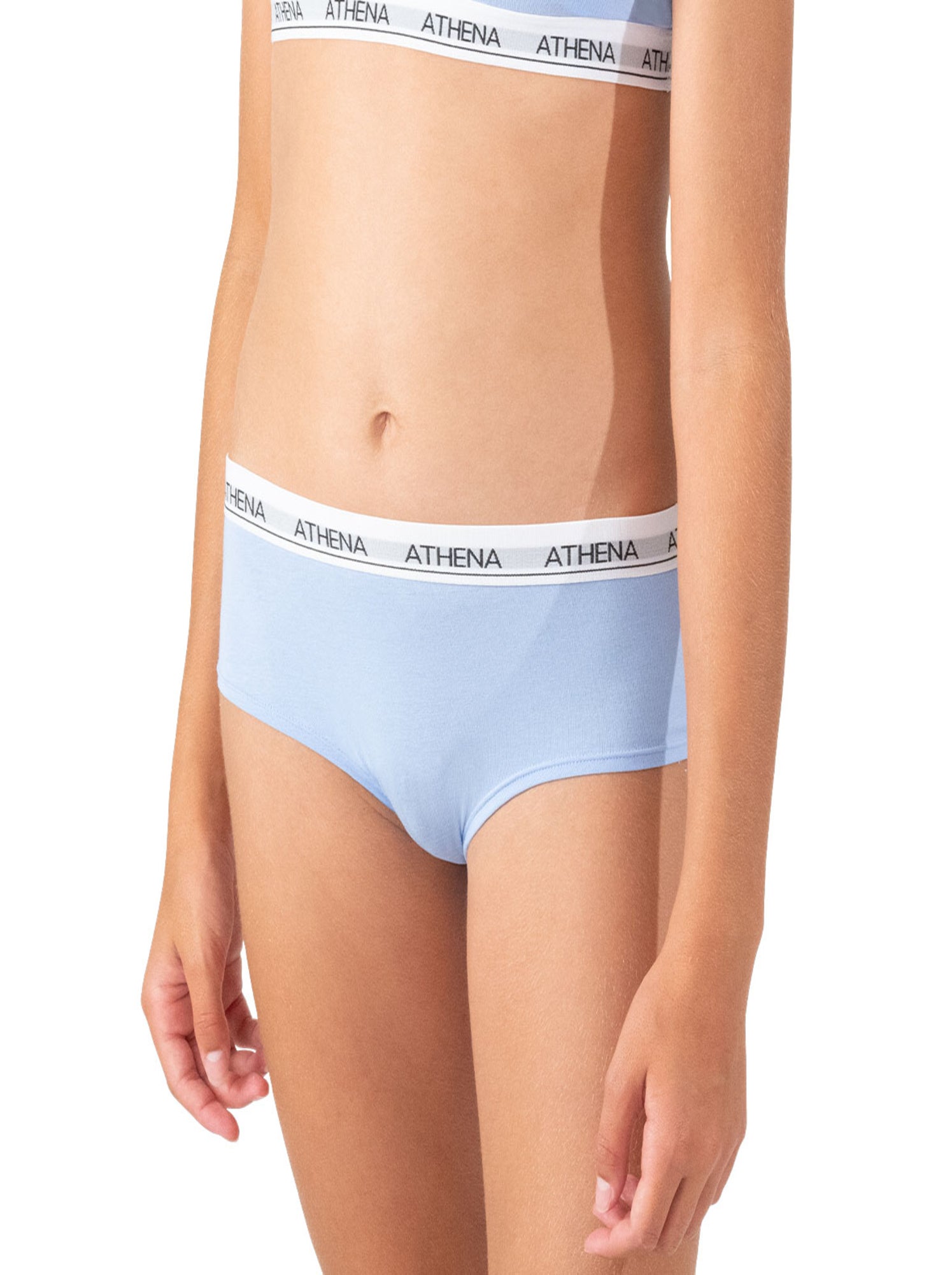 Lot de 2 culottes fille coton ultra doux athena - Blanc Bleu