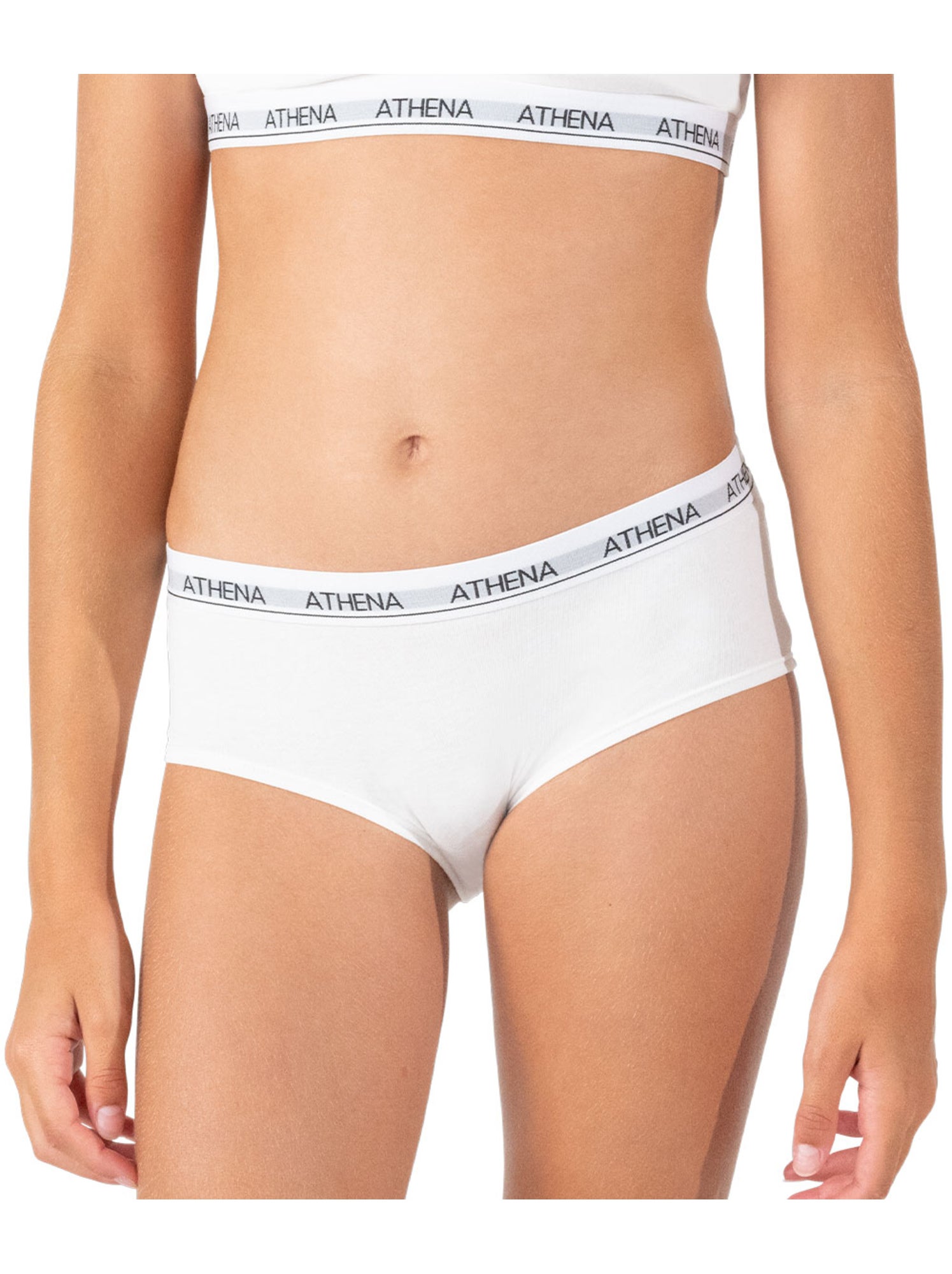 Lot de 2 culottes fille coton ultra doux athena - Blanc Gris