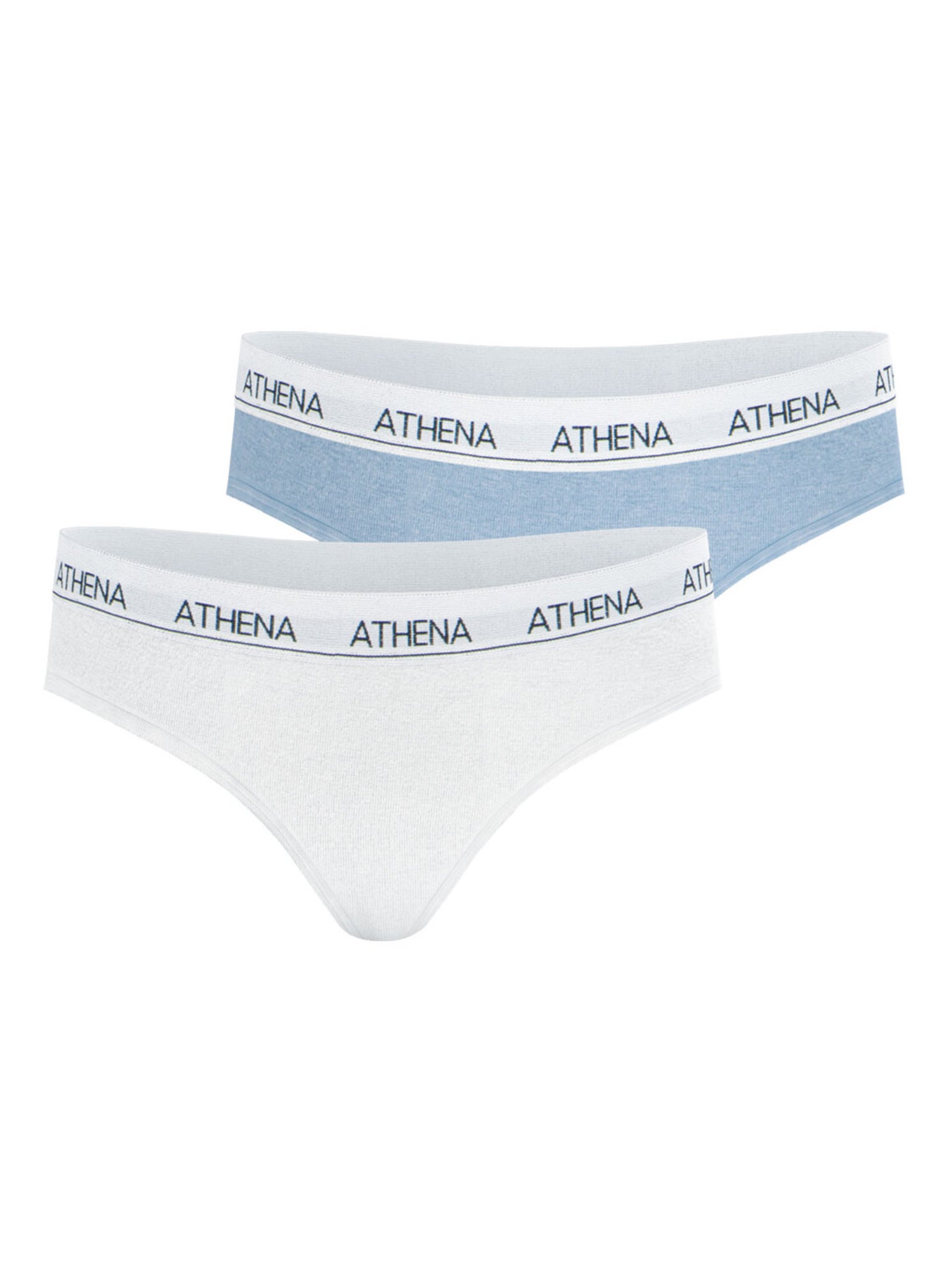 Lot de 2 slips fille coton ultra doux athena - Blanc Bleu