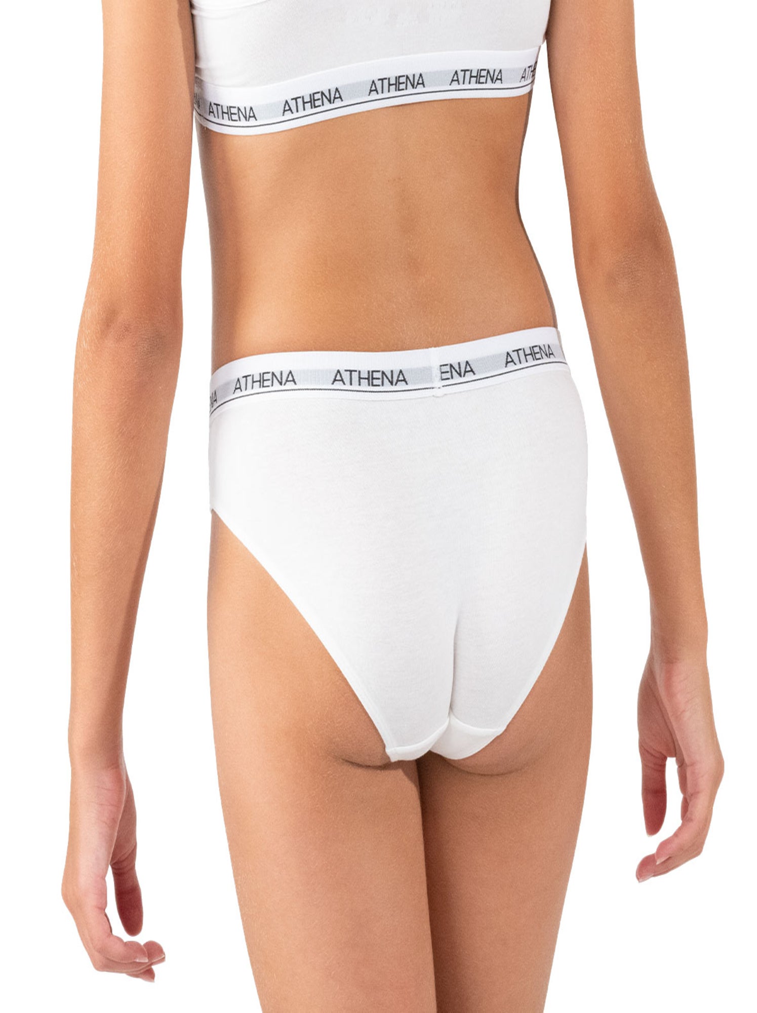 Lot de 2 slips fille coton ultra doux athena - Blanc Bleu