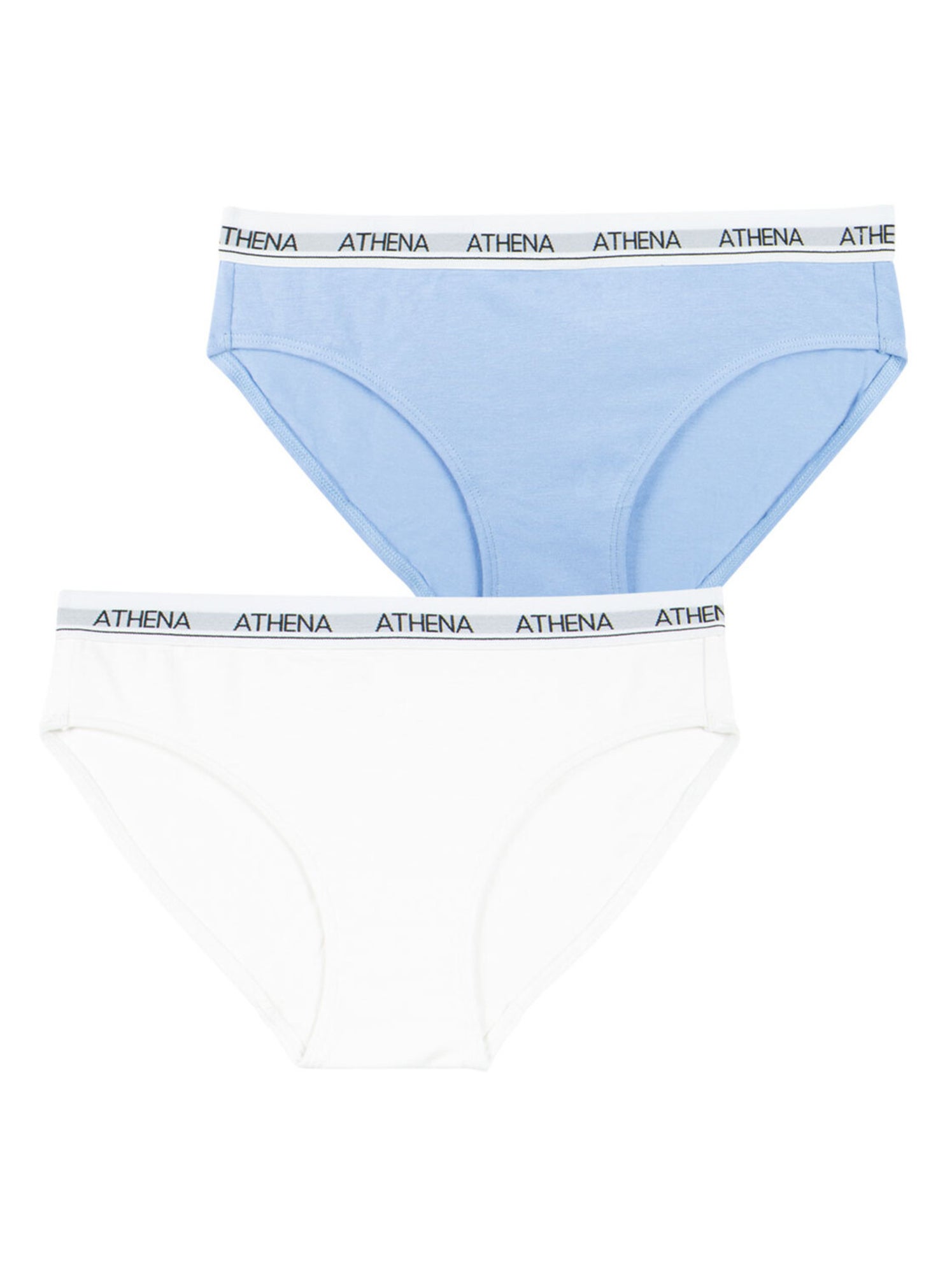 Lot de 2 slips fille coton ultra doux athena - Blanc Bleu