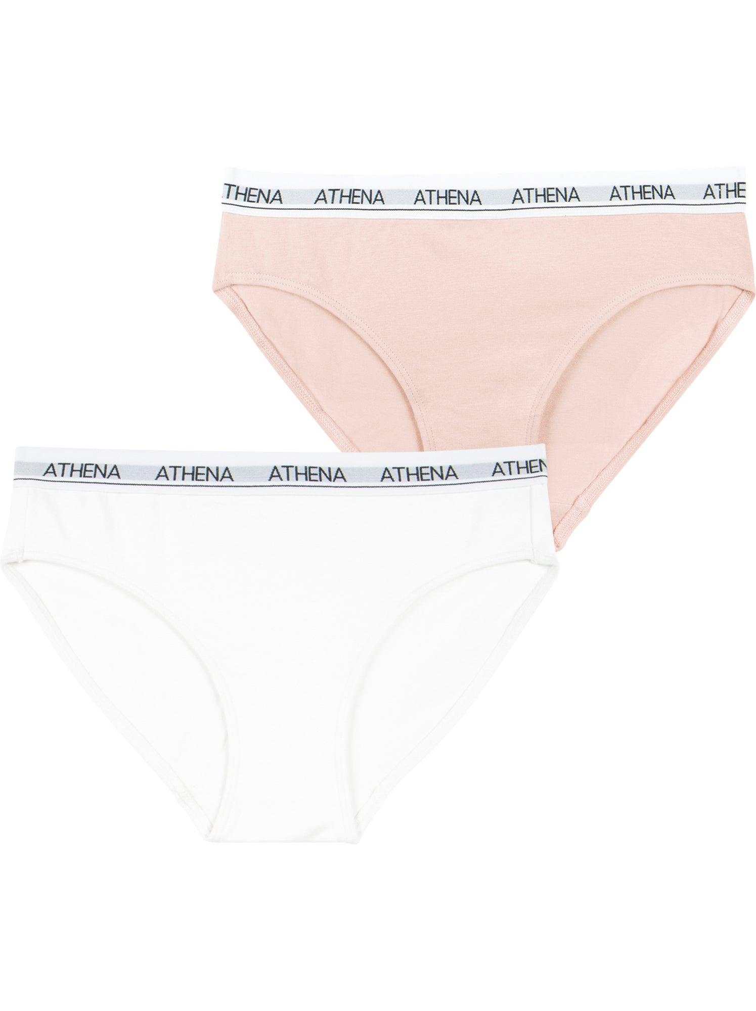Lot de 2 slips fille coton ultra doux athena - Blanc Rose