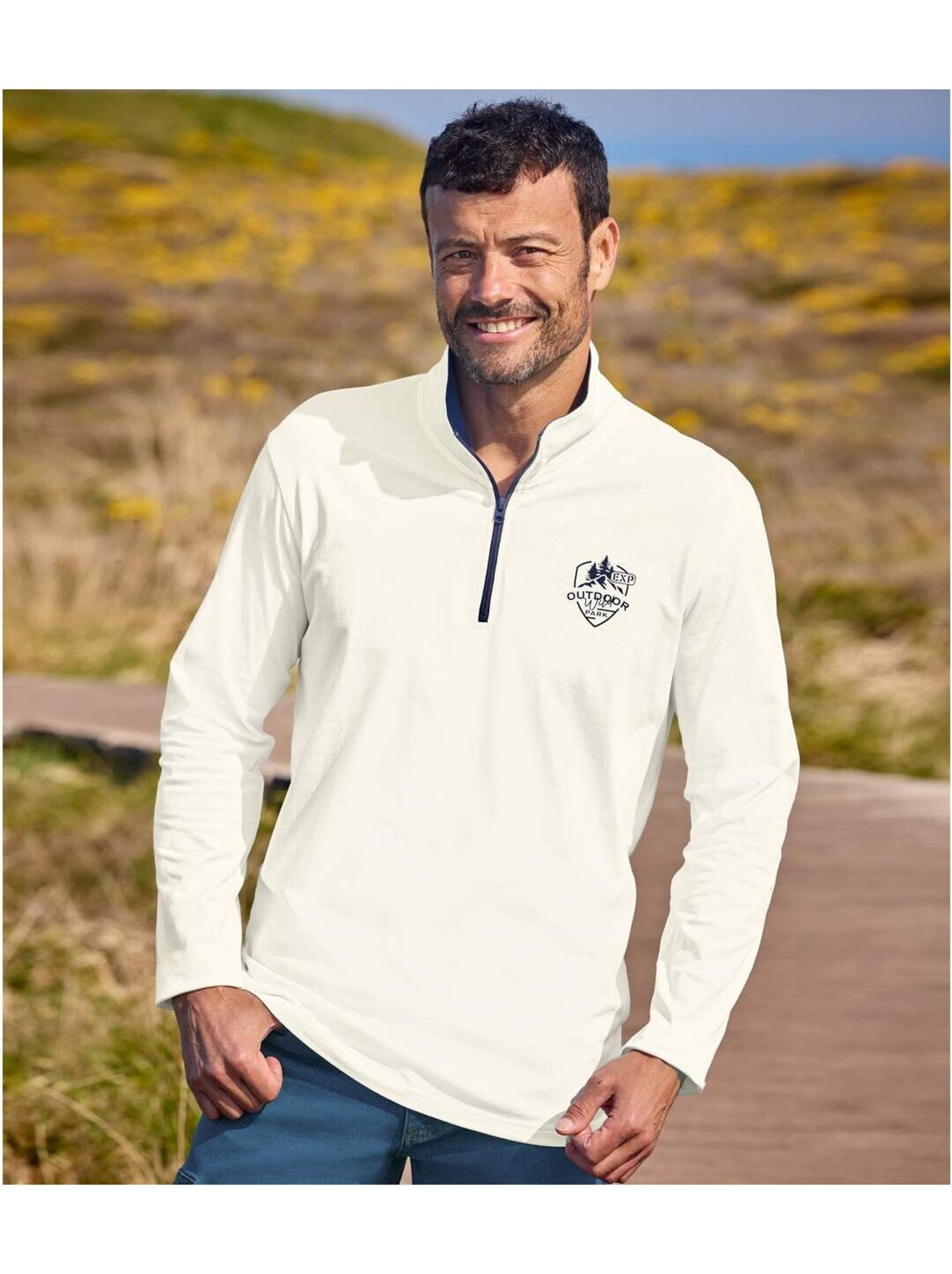 Lot de 2 sous-pulls col zippé   - atlas for men - Blanc Bleu