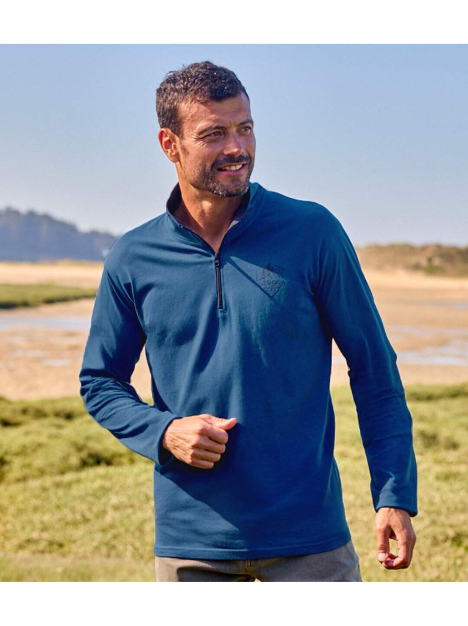 Lot de 2 sous-pulls col zippé   - atlas for men - Blanc Bleu