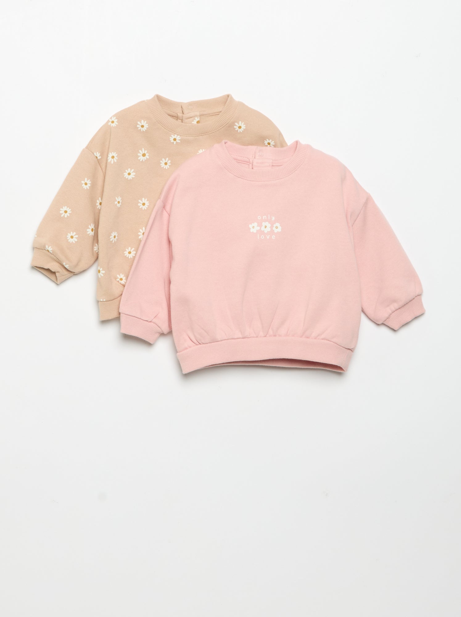 Lot de 2 sweat-shirts imprimés - Beige