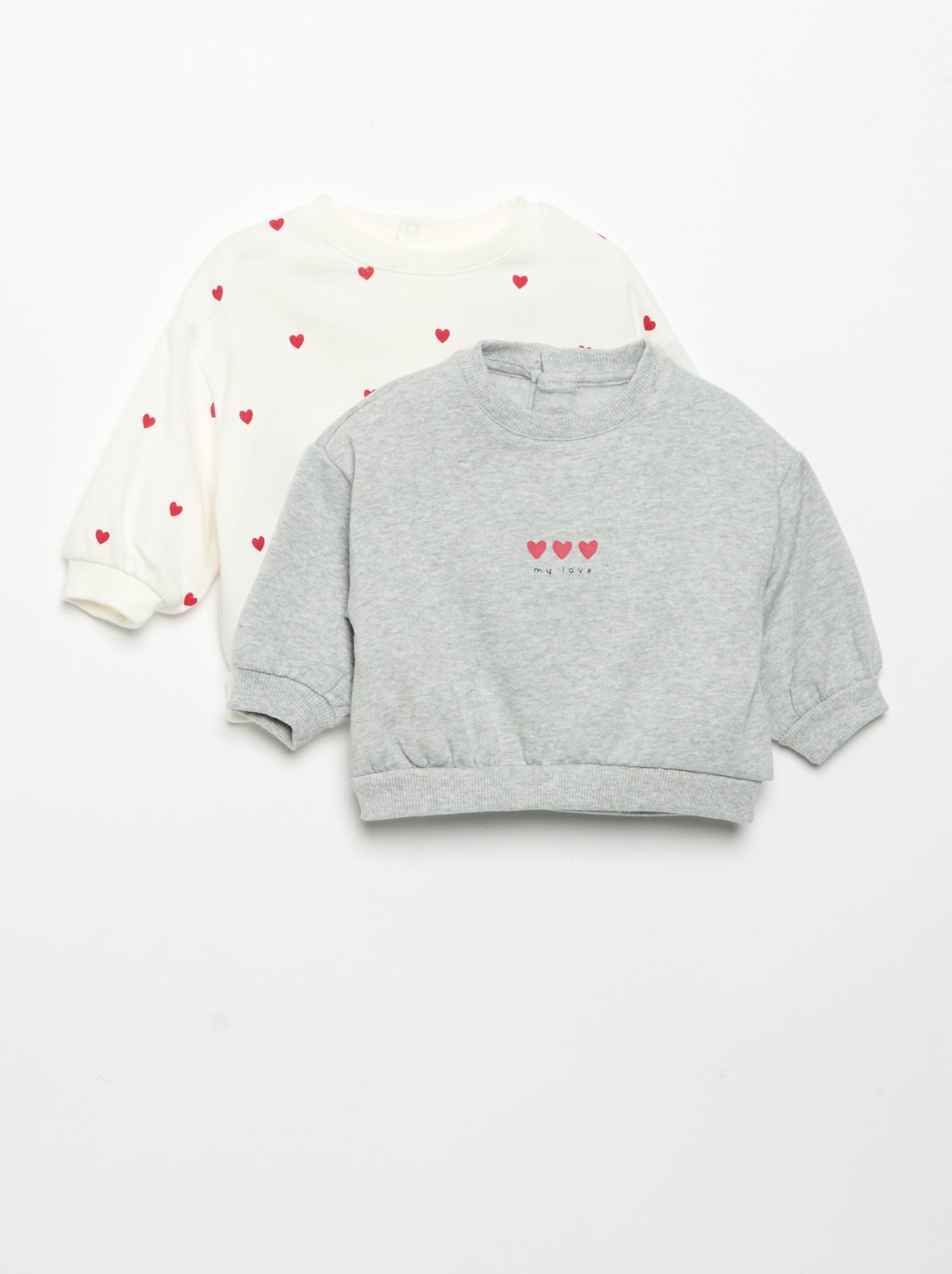 Lot de 2 sweat-shirts imprimés - Blanc (GDO35_1)