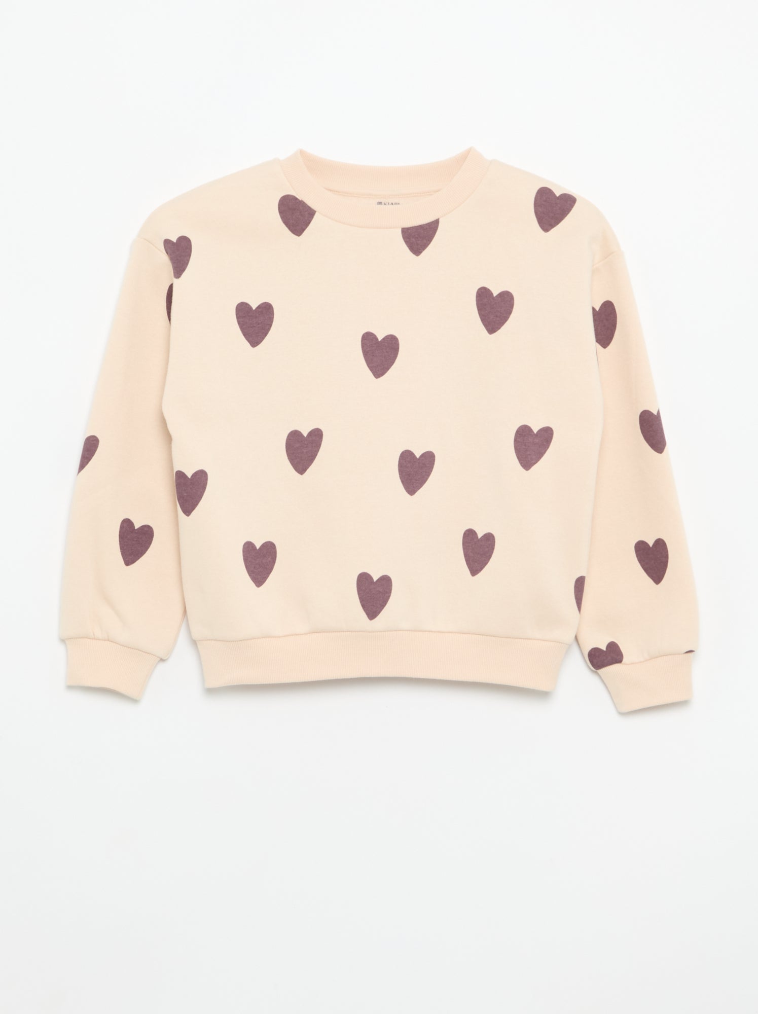 Lot de 2 sweats : 1 uni et 1 imprimé all over - Beige