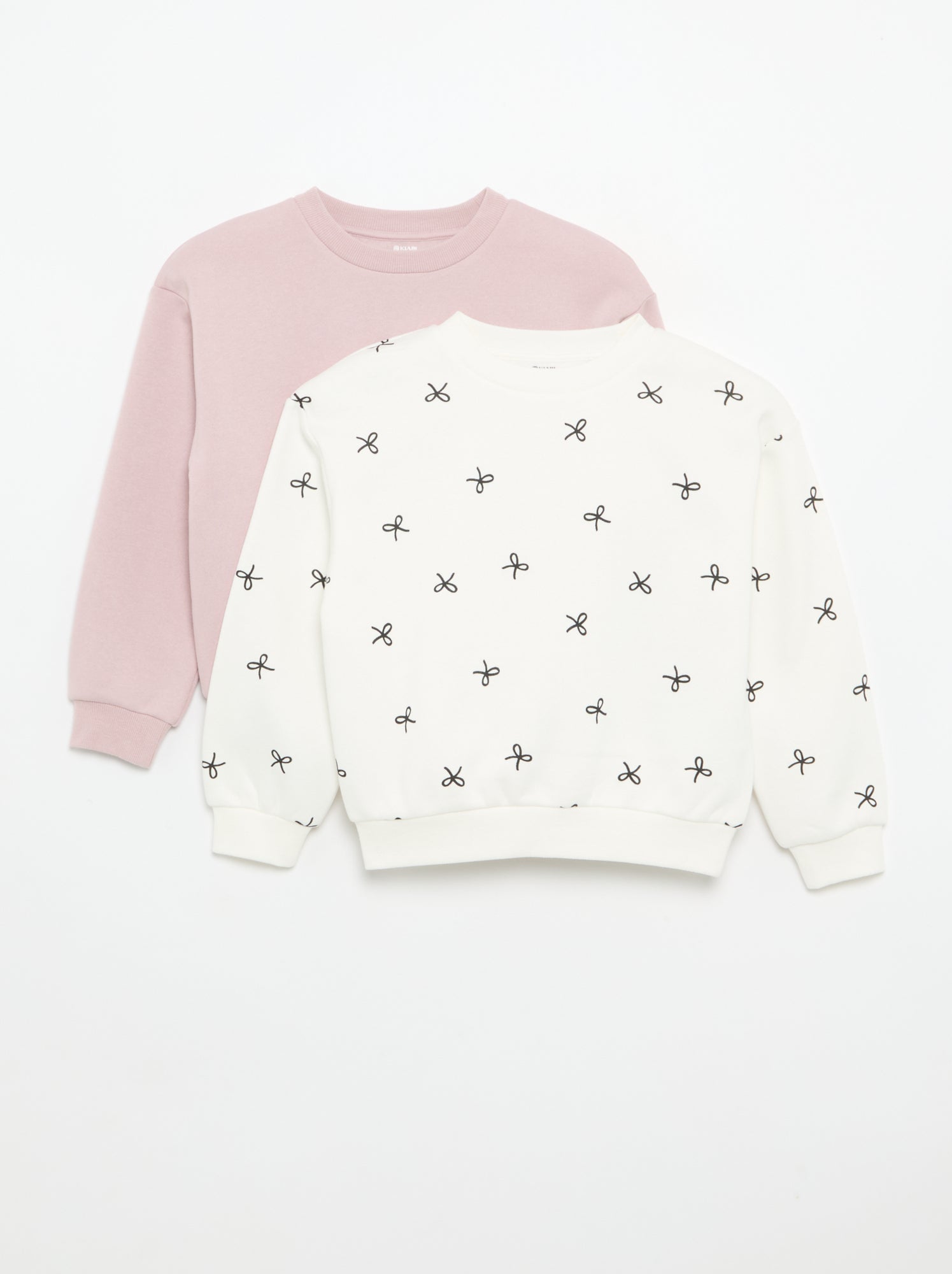 Lot de 2 sweats : 1 uni et 1 imprimé all over - Blanc
