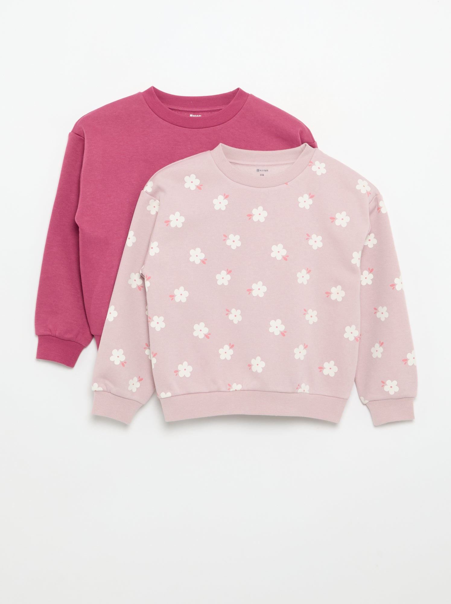 Lot de 2 sweats : 1 uni et 1 imprimé all over - Violet