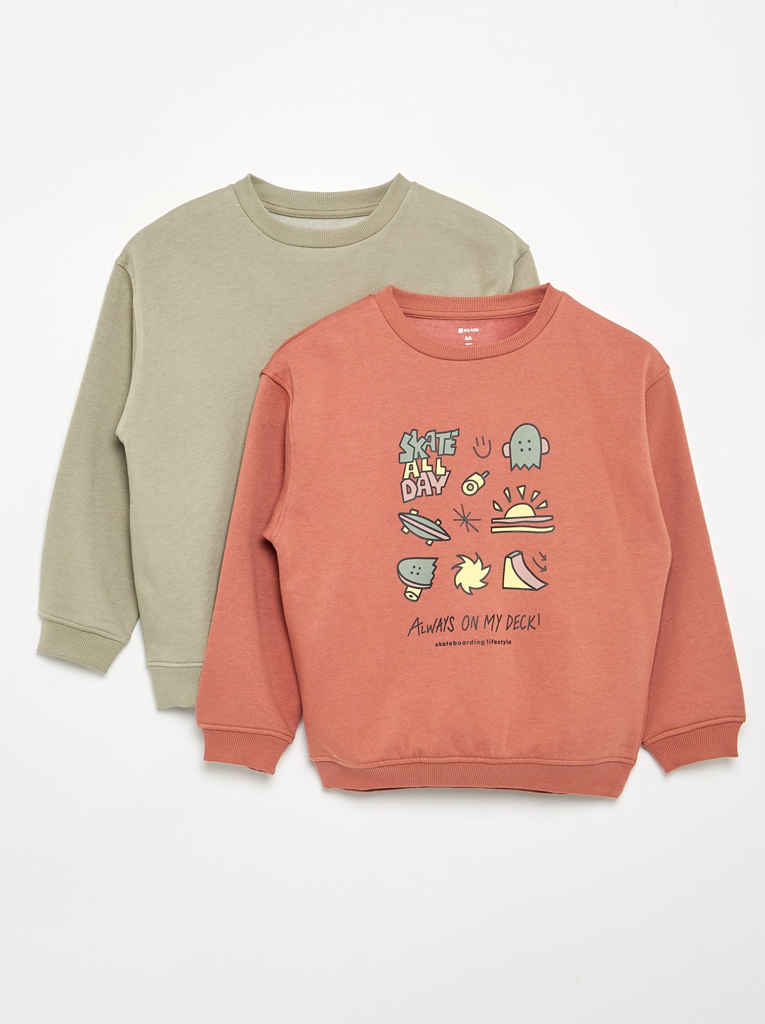 Lot de 2 sweats à manches longues - Marron