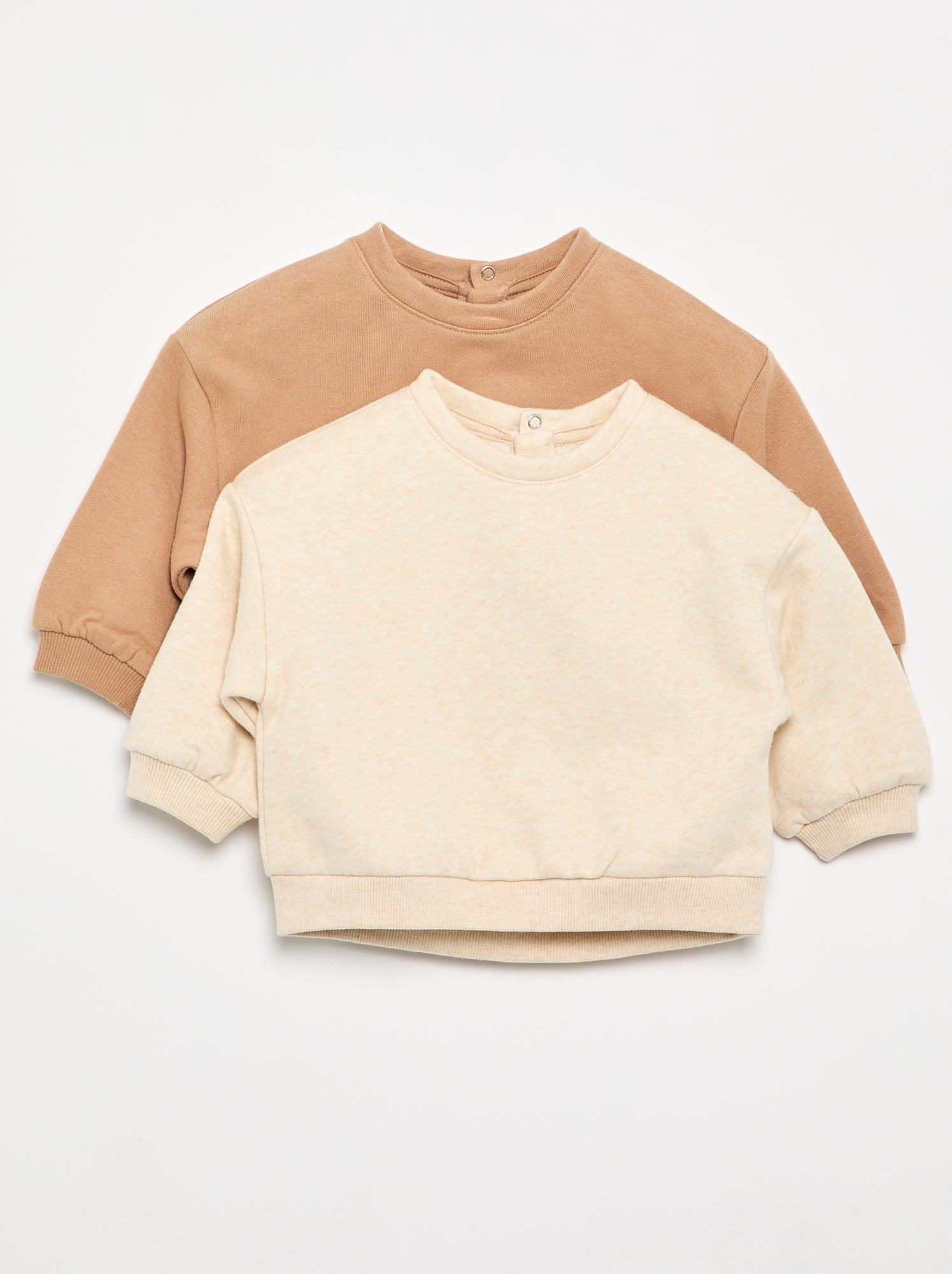 Lot de 2 sweats en molleton - Beige