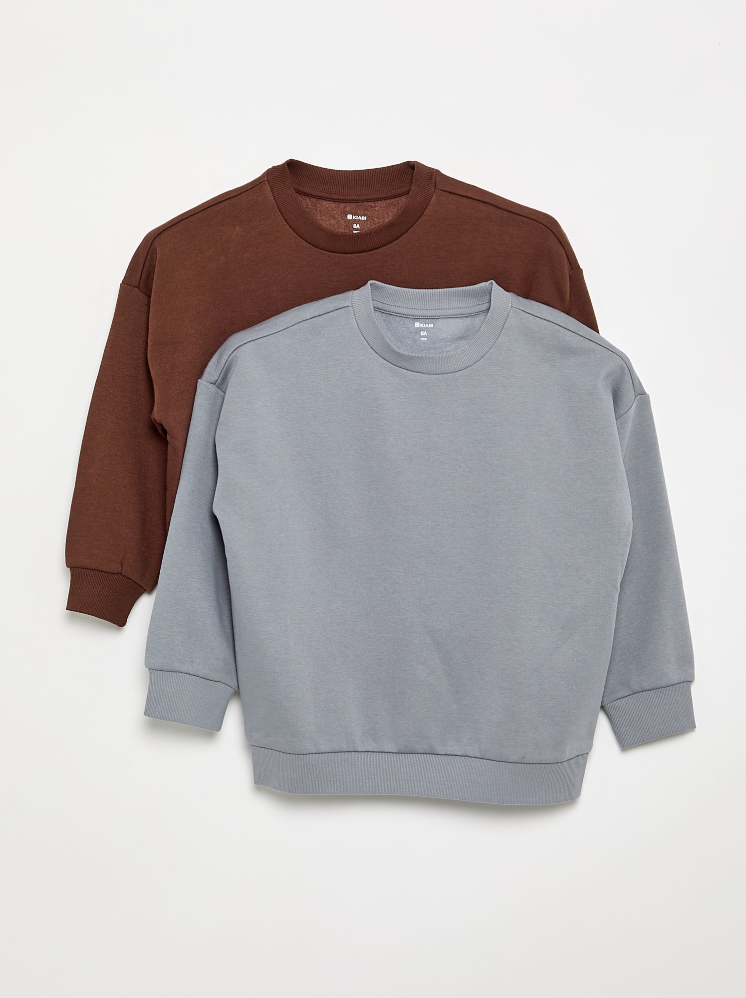 Lot de 2 sweats unis - Marron (FYH11_3)