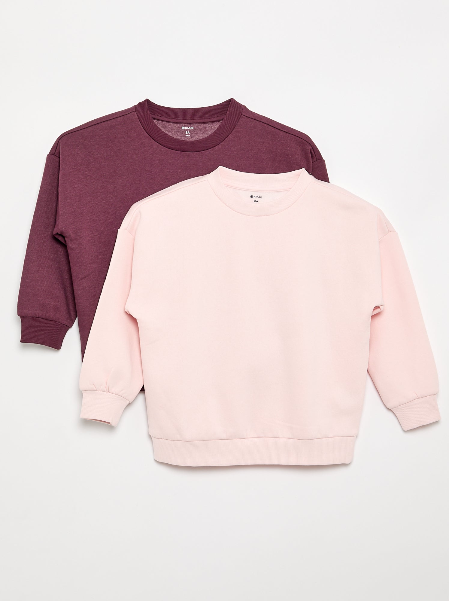 Lot de 2 sweats unis - Rose