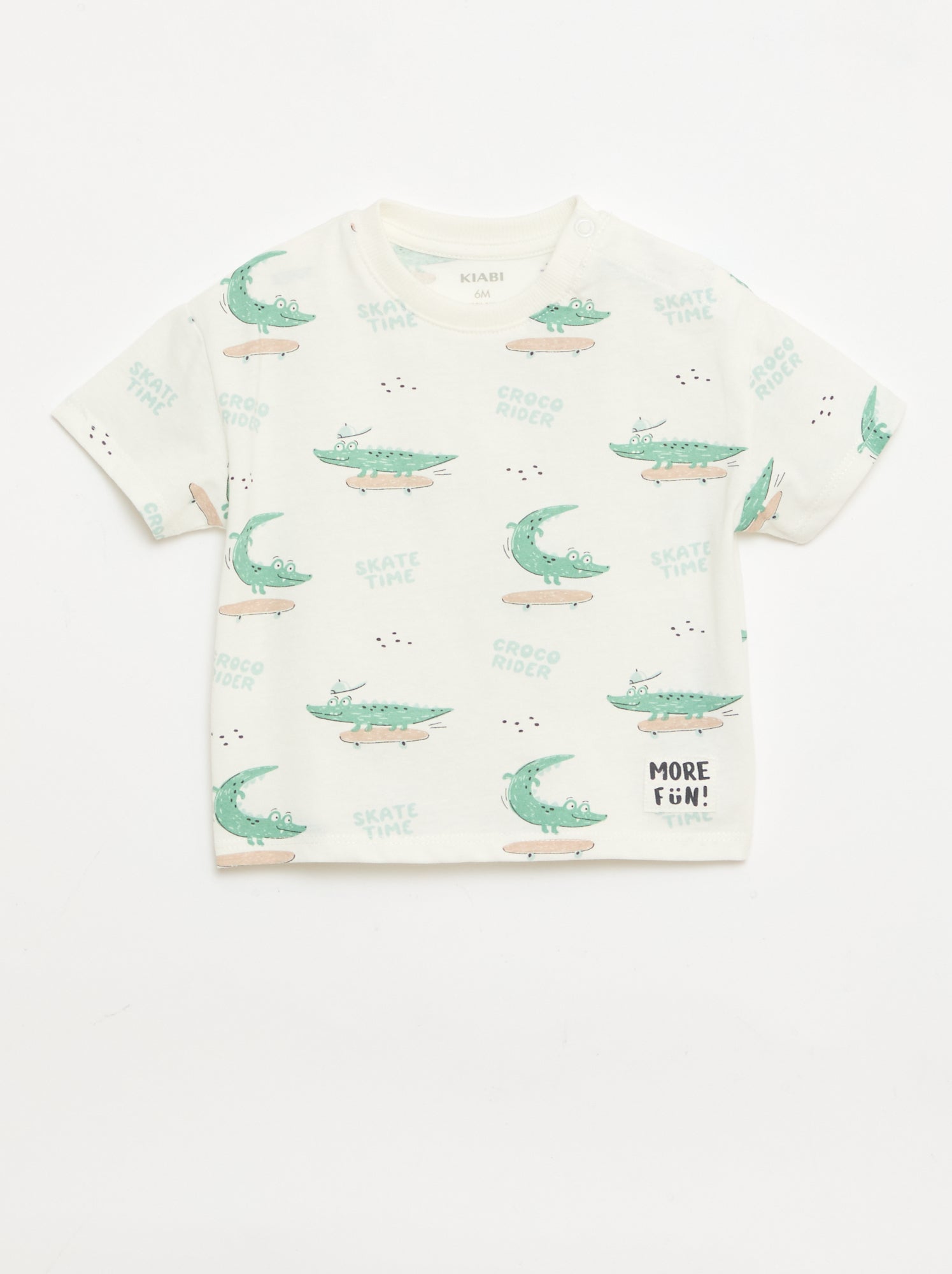 Lot de 2 T-shirts à manches courtes en jersey de coton - Blanc (FOR80_1)
