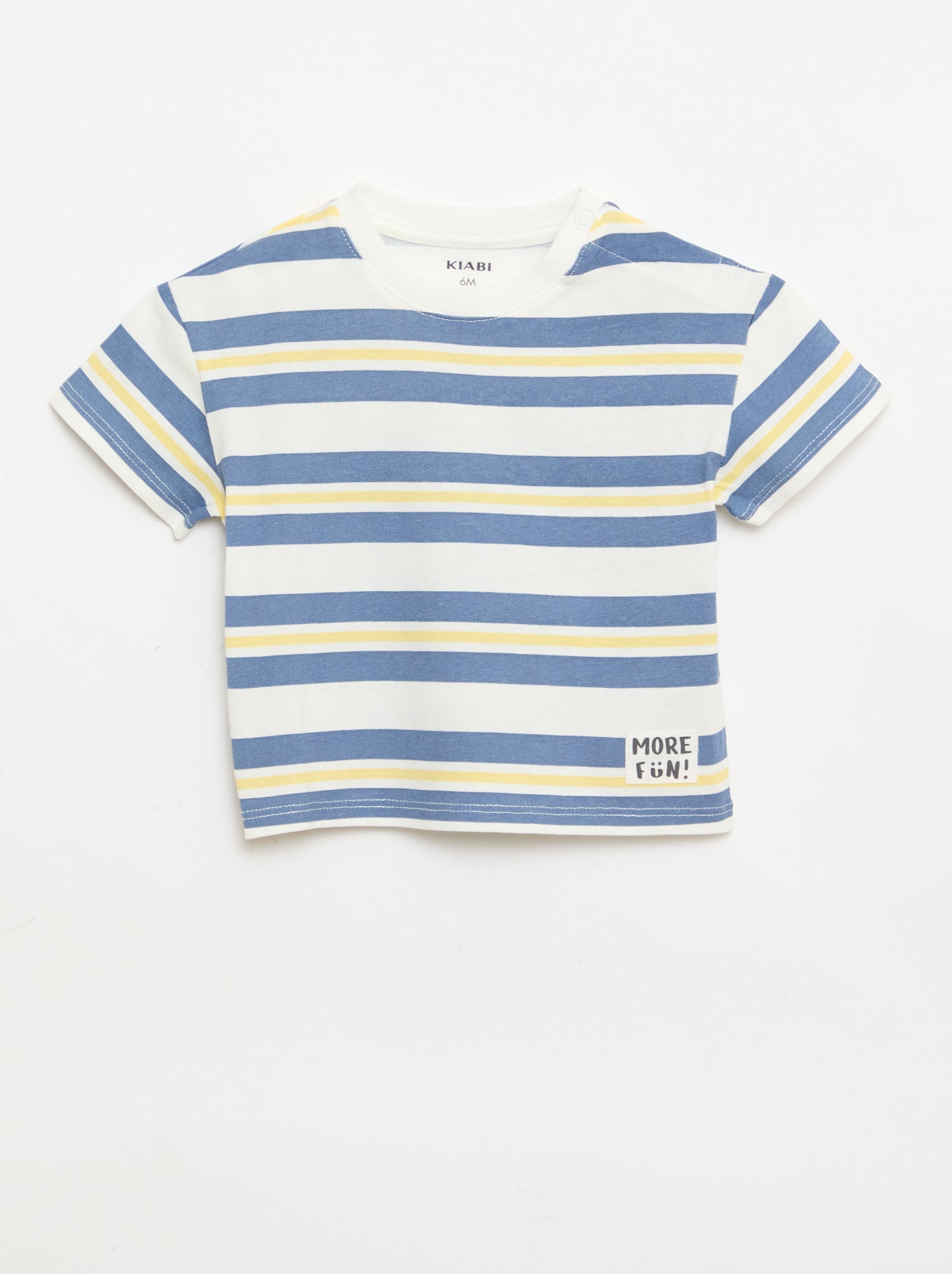 Lot de 2 T-shirts à manches courtes en jersey de coton - Blanc (FOR80_2)