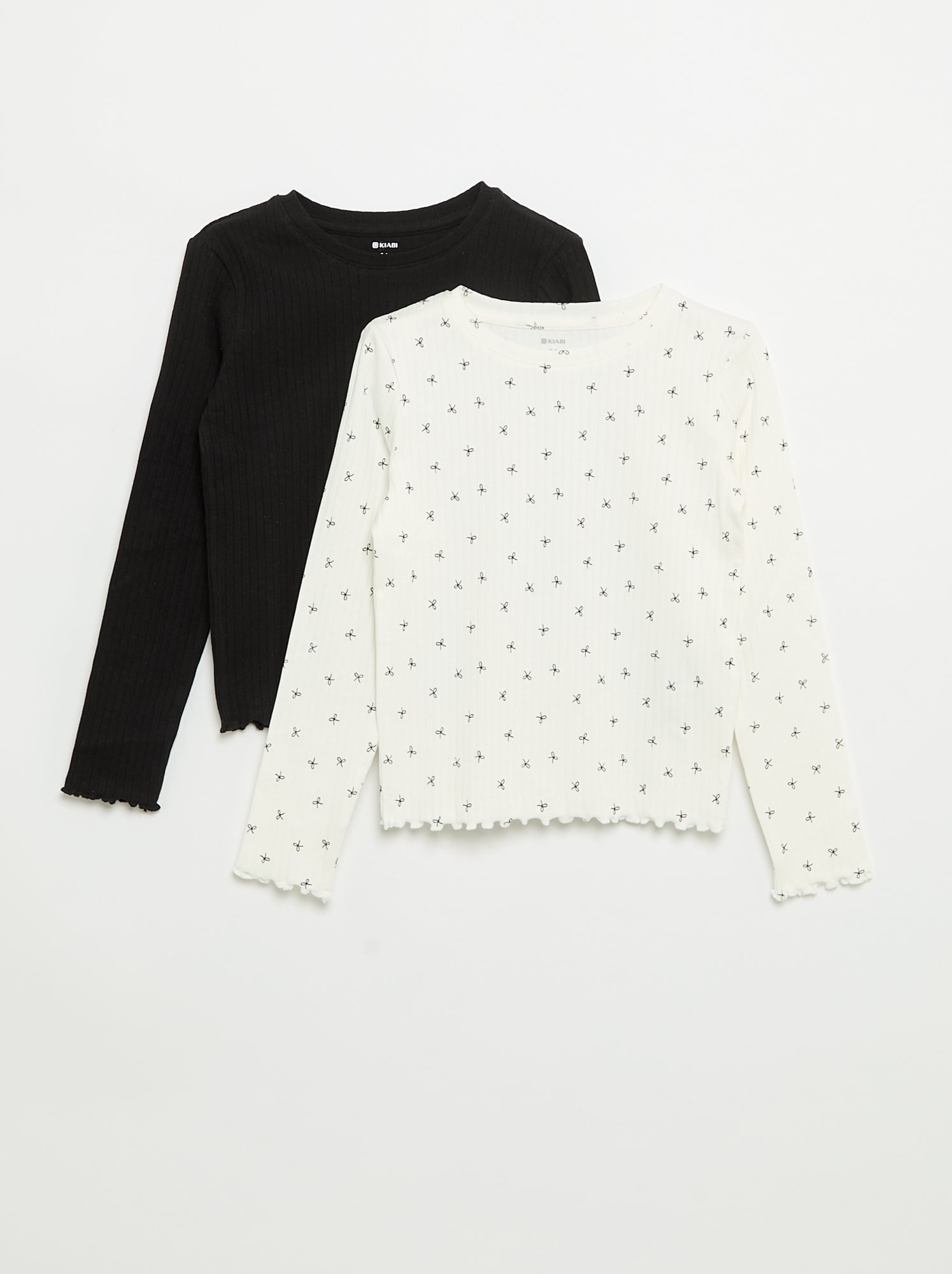Lot de 2 T-shirts à manches longues - Blanc (GDE54_2)
