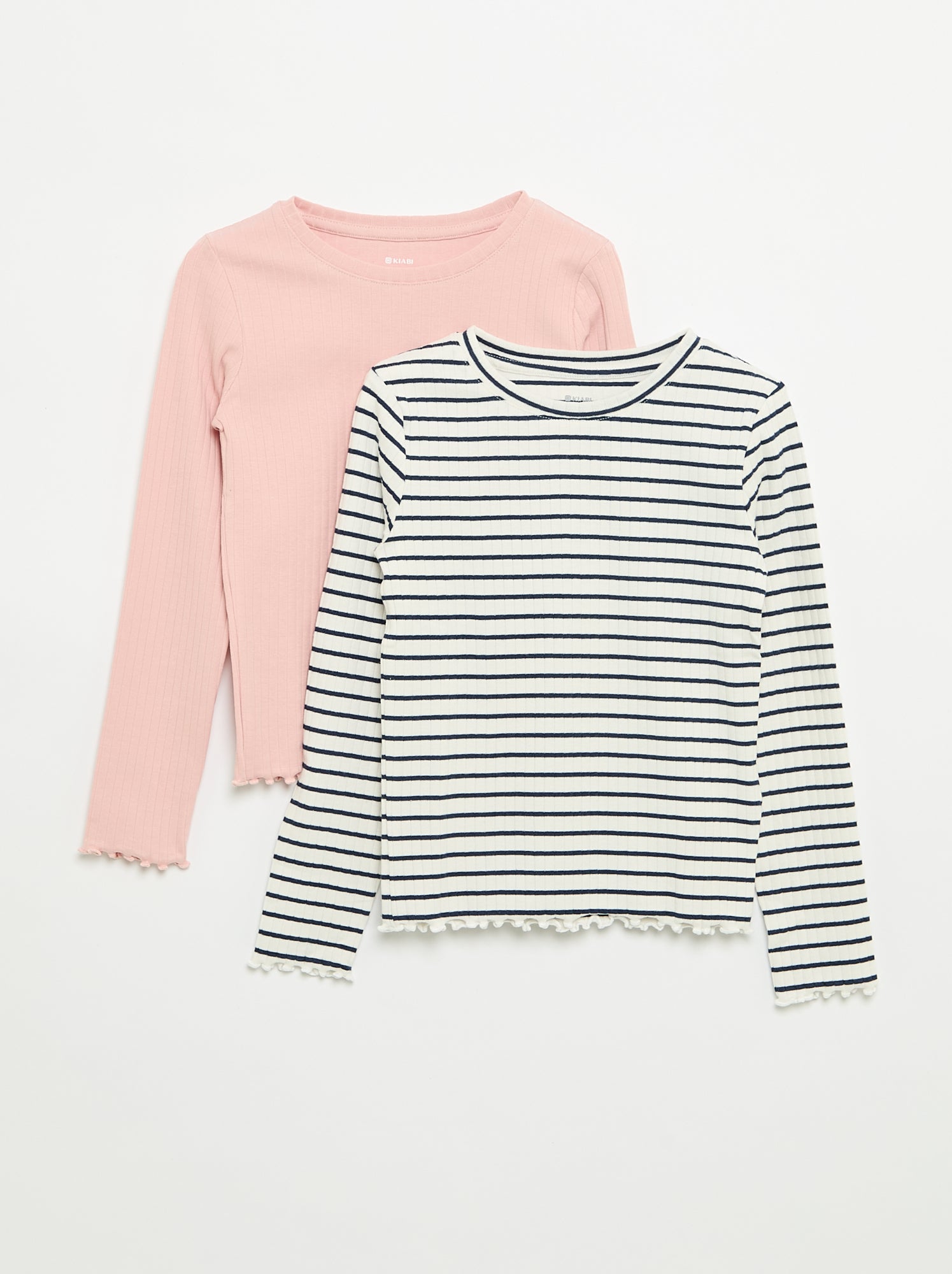 Lot de 2 T-shirts à manches longues - Blanc (GDE54_4)