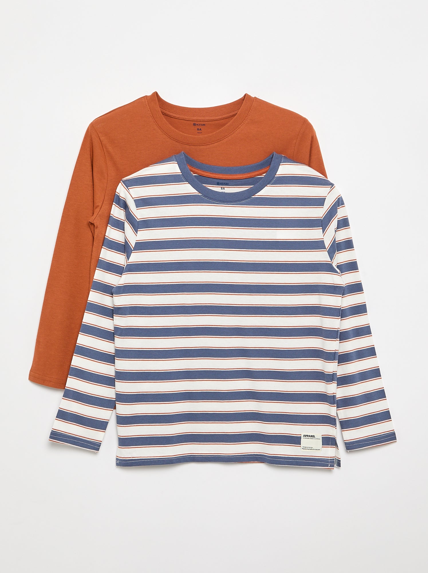 Lot de 2 T-shirts à manches longues - Bleu (GDP43_3)