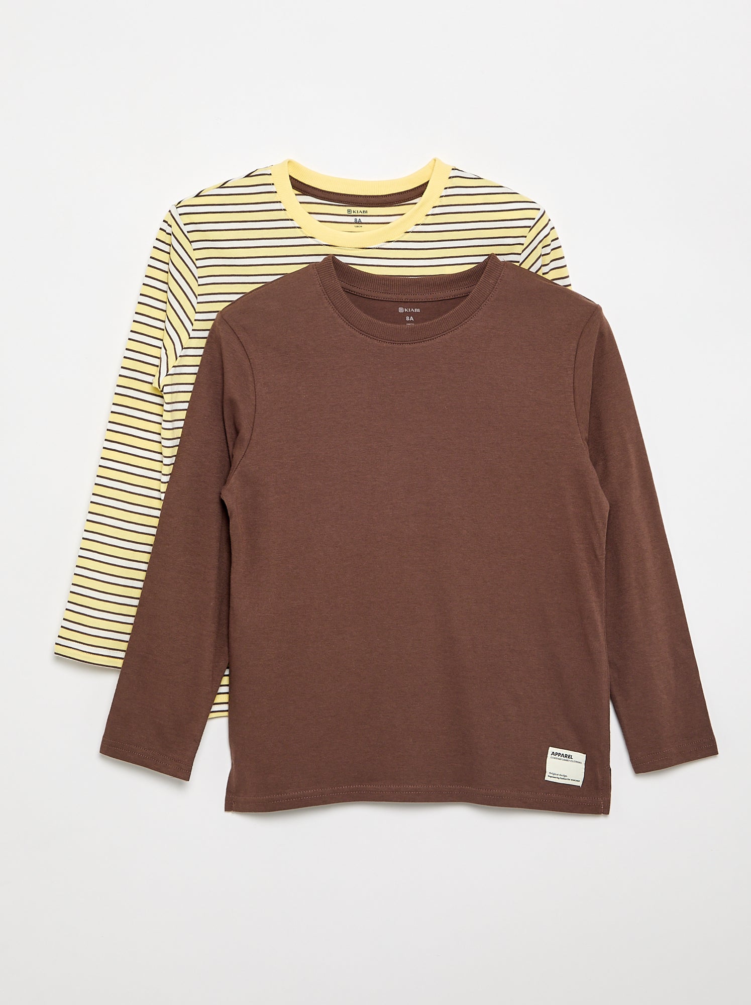 Lot de 2 T-shirts à manches longues - Jaune