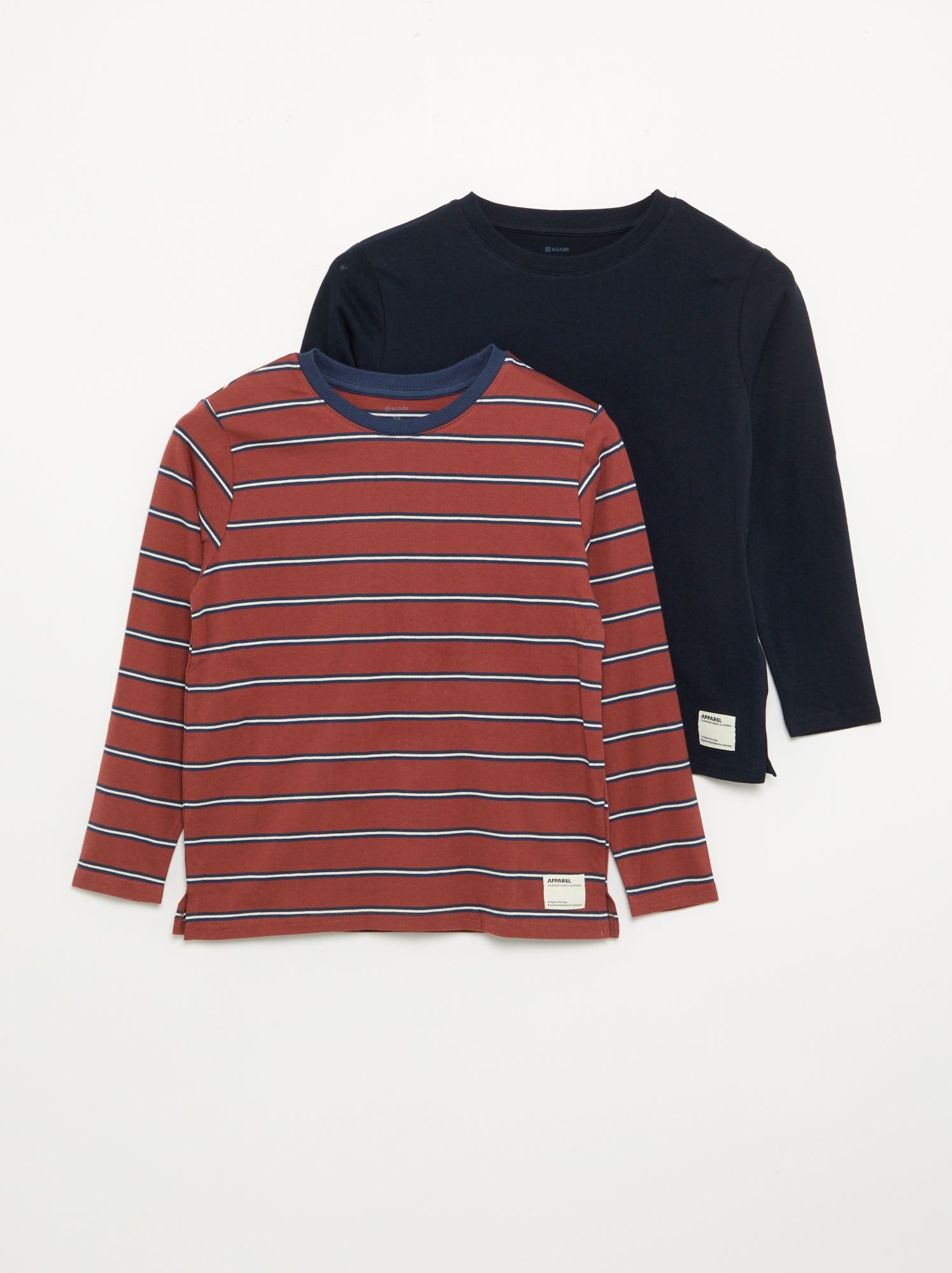 Lot de 2 T-shirts à manches longues - Marron (GDP43_8)