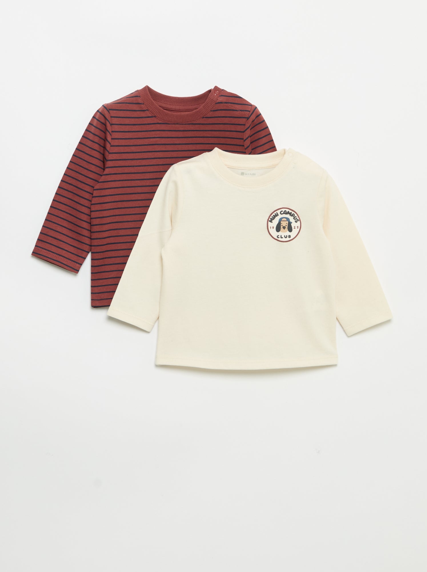 Lot de 2 T-shirts à manches longues - Marron