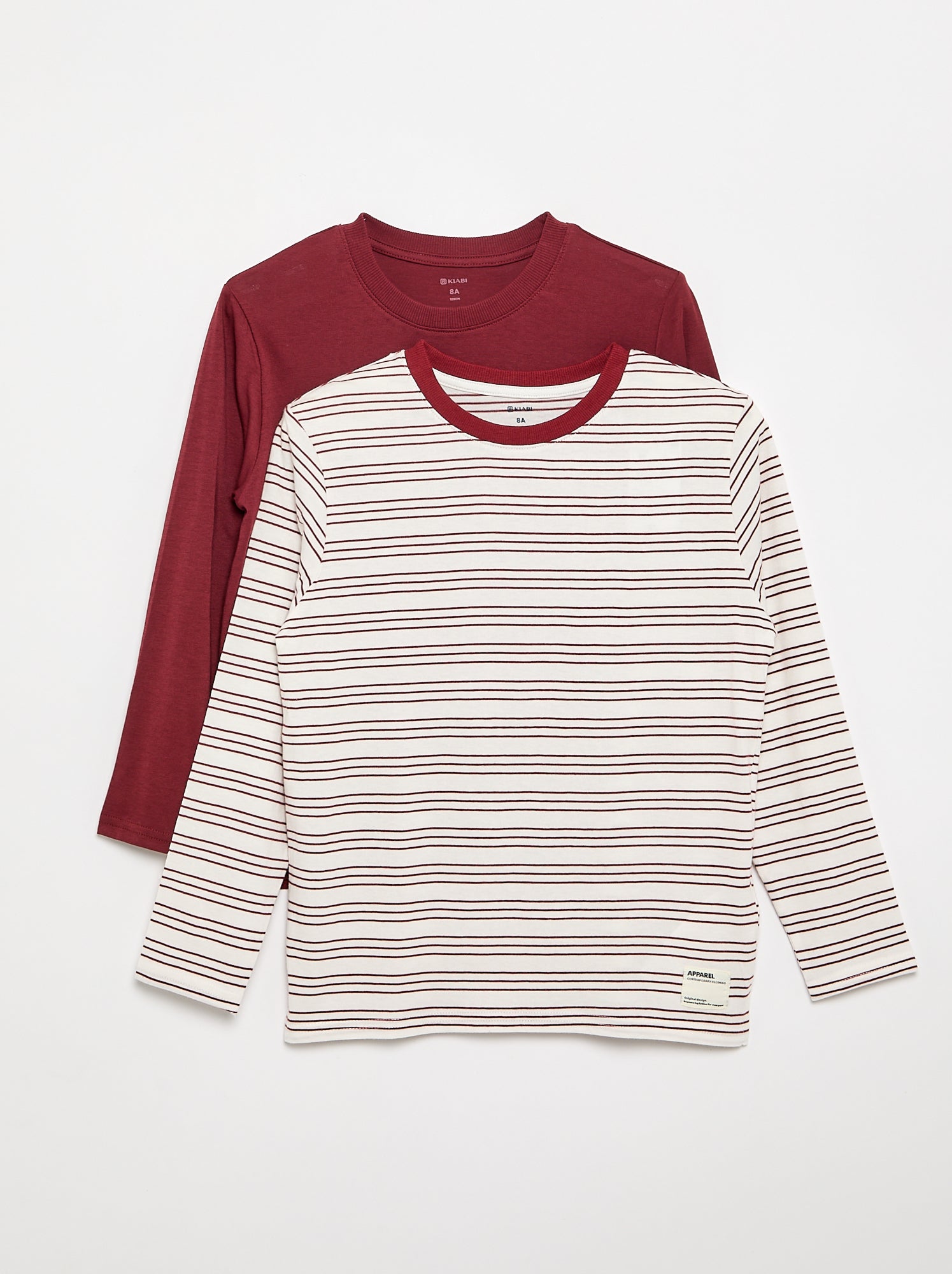 Lot de 2 T-shirts à manches longues - Rouge