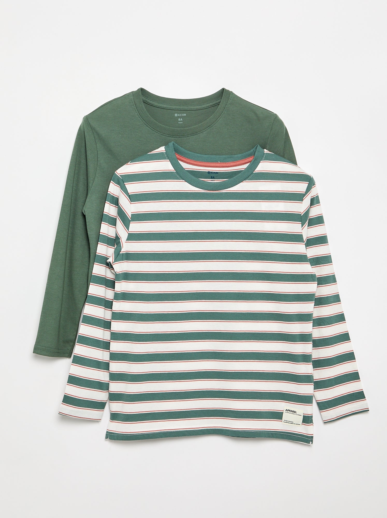 Lot de 2 T-shirts à manches longues - Vert (GDP43_6)