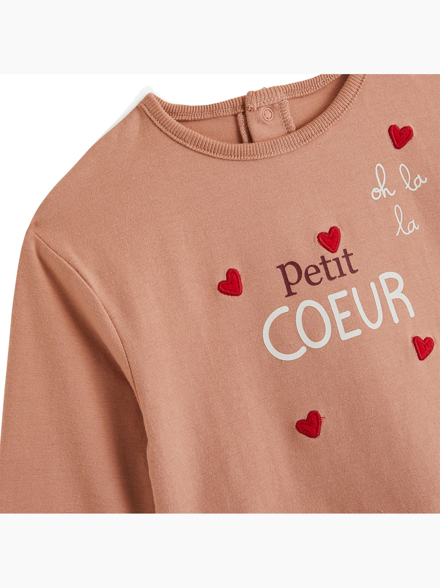Lot de 2 t-shirts bébé manches longues aimée - Rose