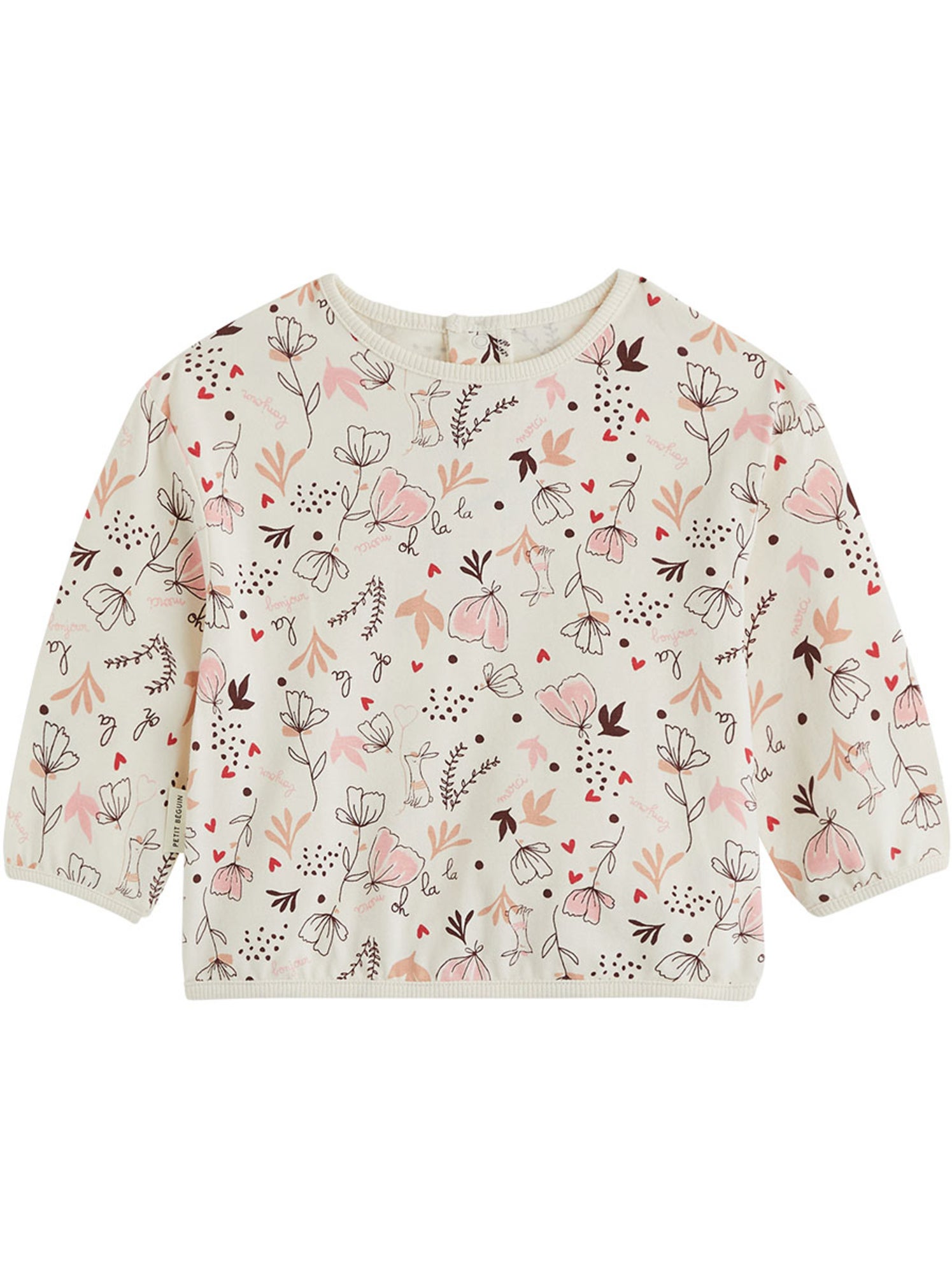 Lot de 2 t-shirts bébé manches longues aimée - Rose