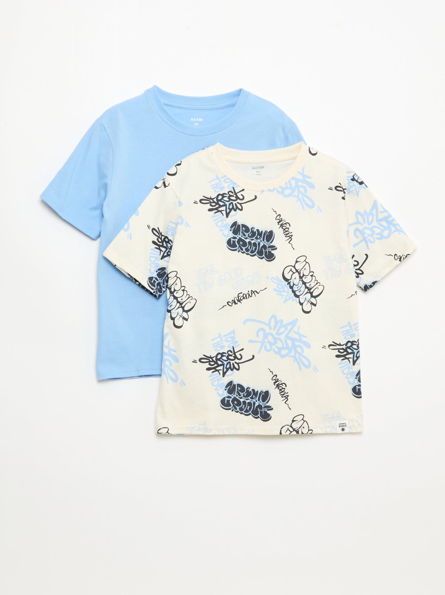 Lot de 2 T-shirts - Beige (FLE88_7)