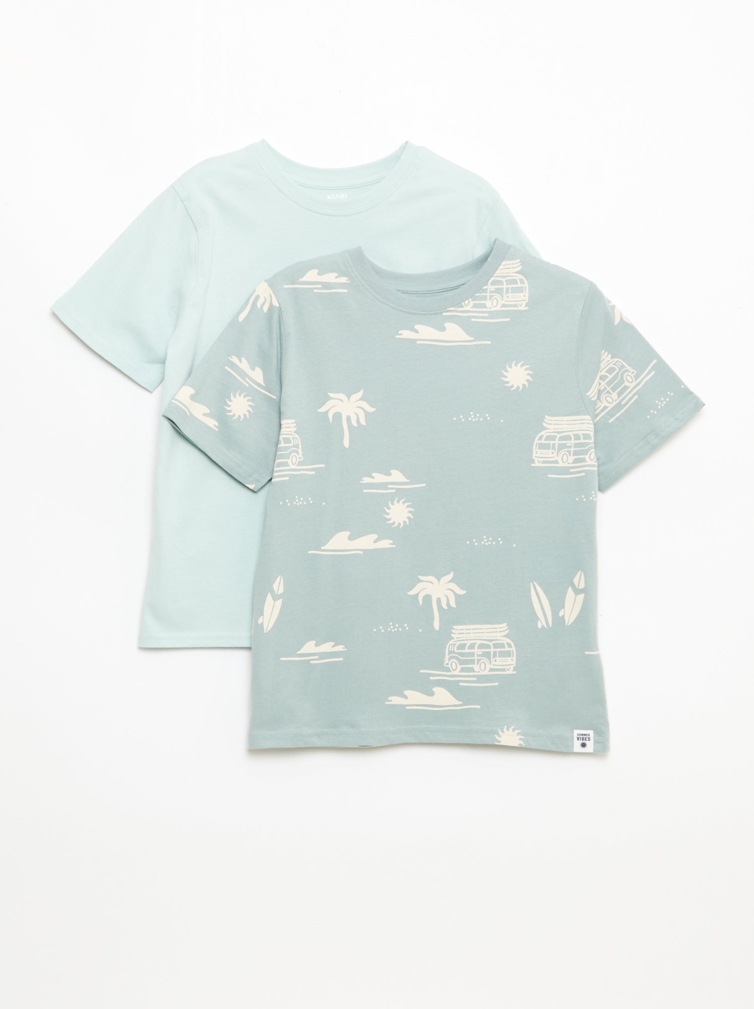Lot de 2 T-shirts - Bleu (FLE88_3)