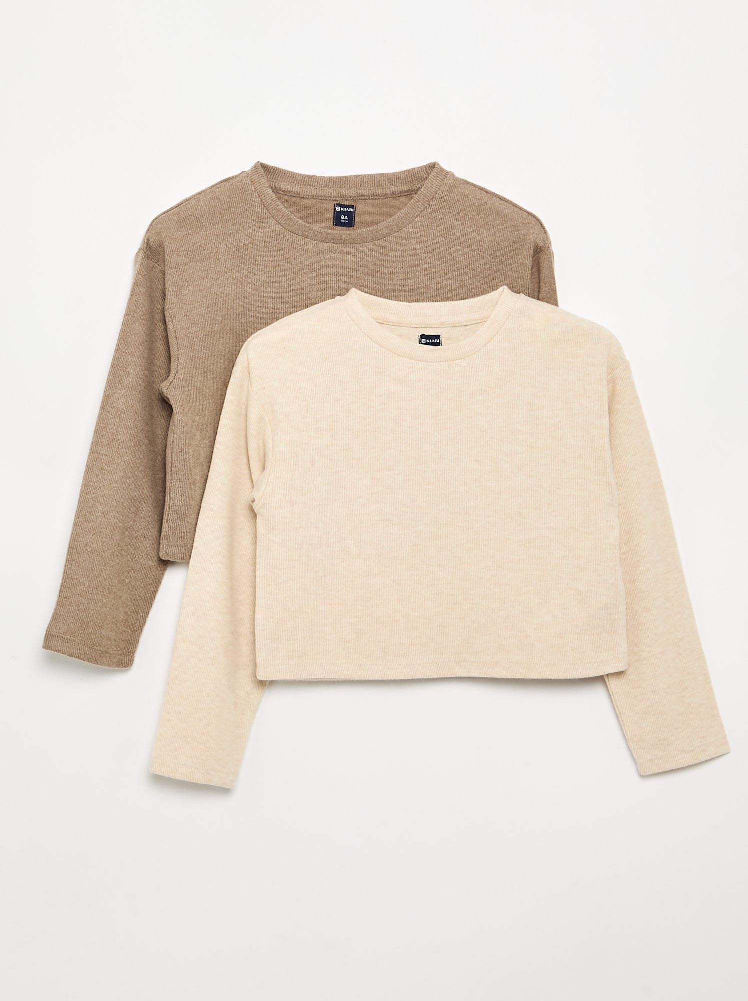 Lot de 2 T-shirts en maille douce - Beige