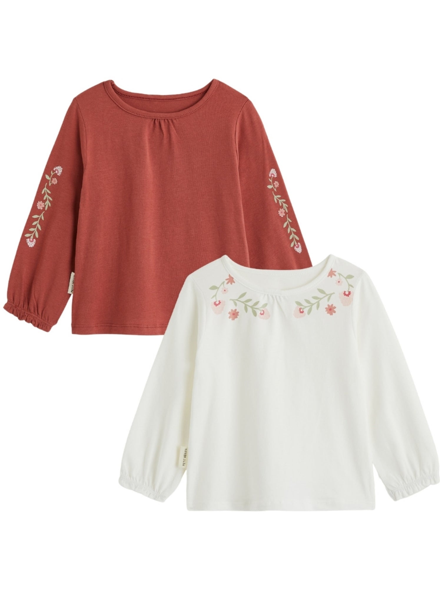 Lot de 2 t-shirts enfant manches longues harmony - Rose