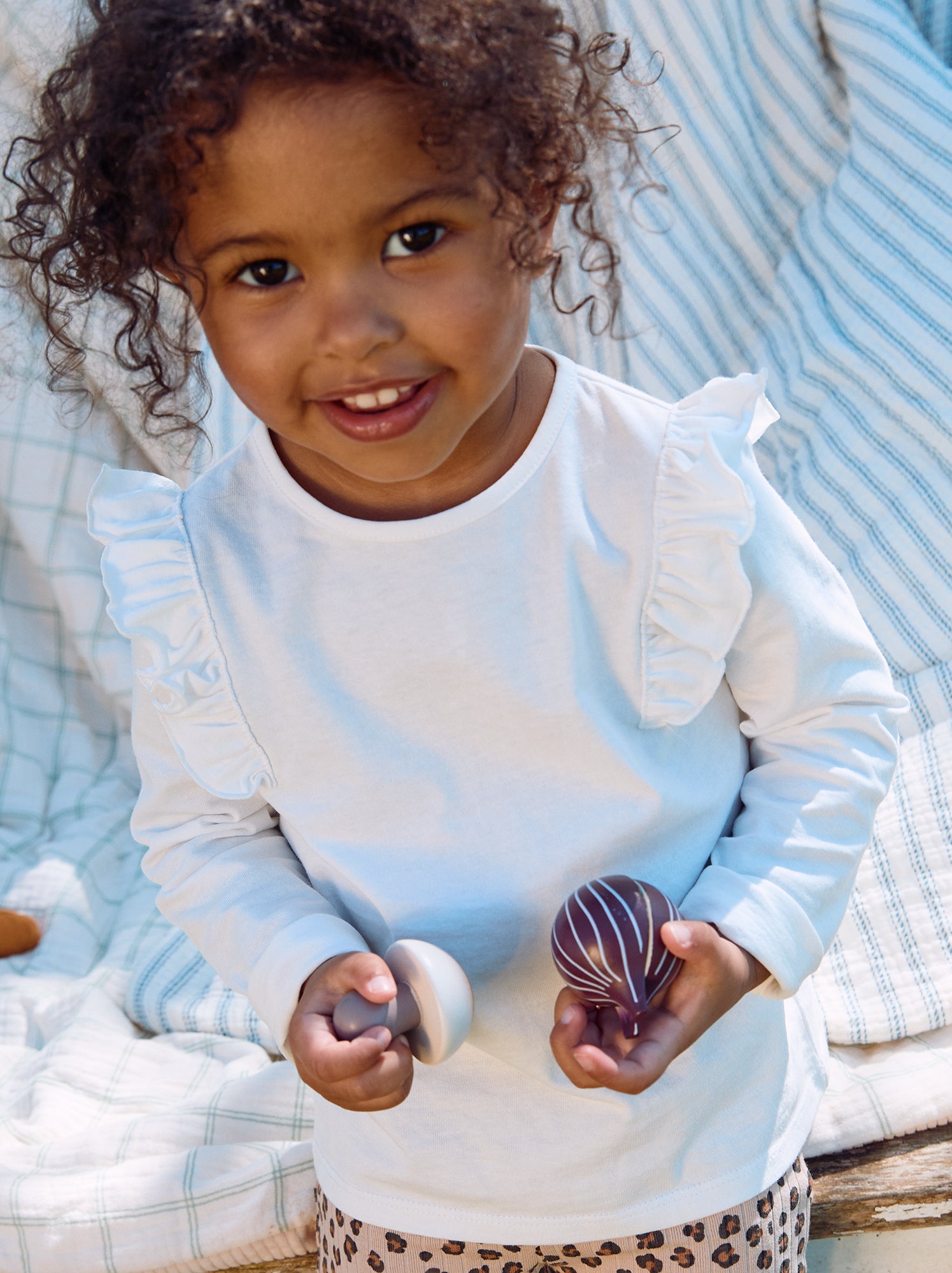 Lot de 2 t-shirts manches longues en jersey coton - Blanc