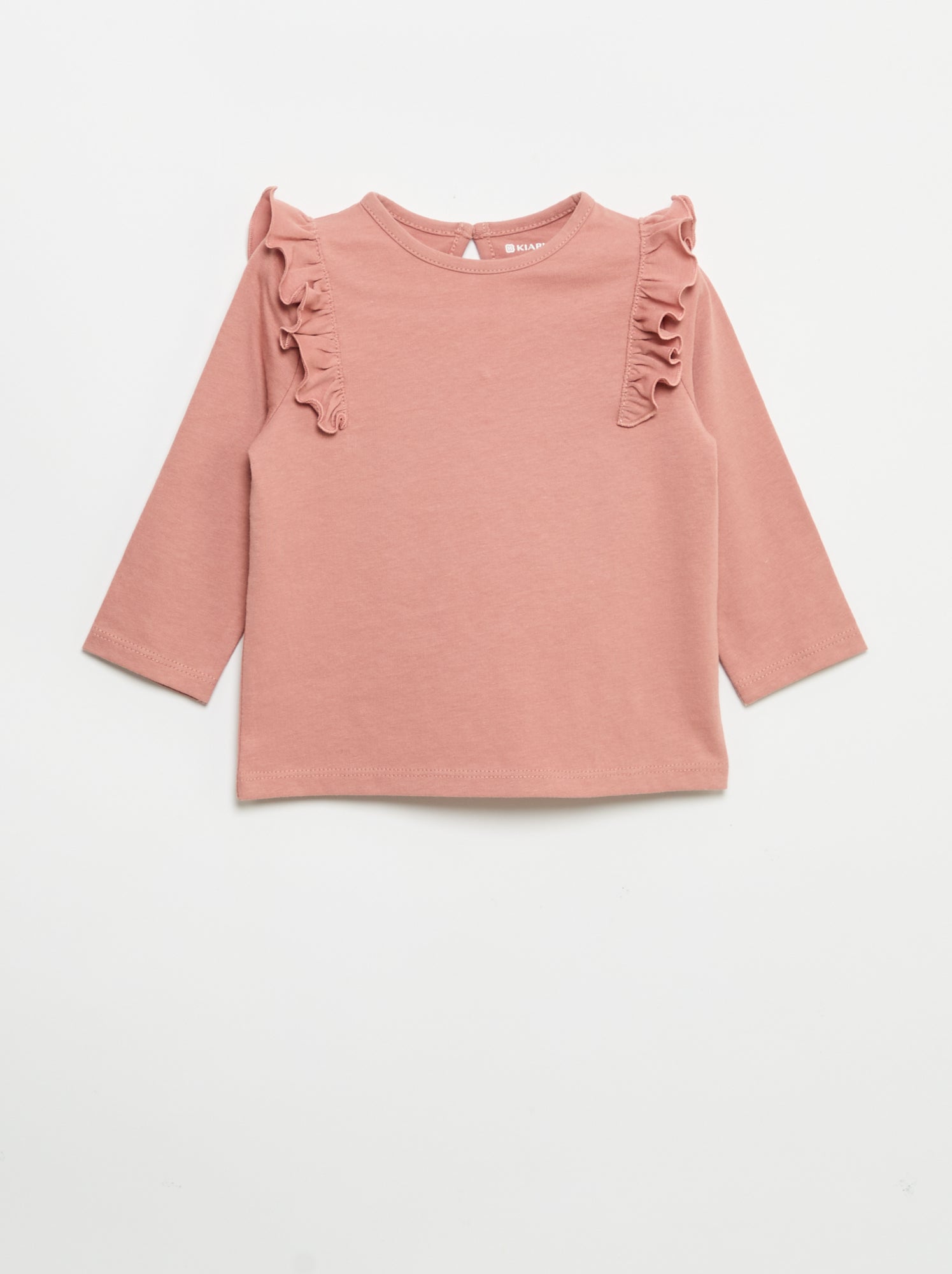 Lot de 2 t-shirts manches longues en jersey coton - Rose
