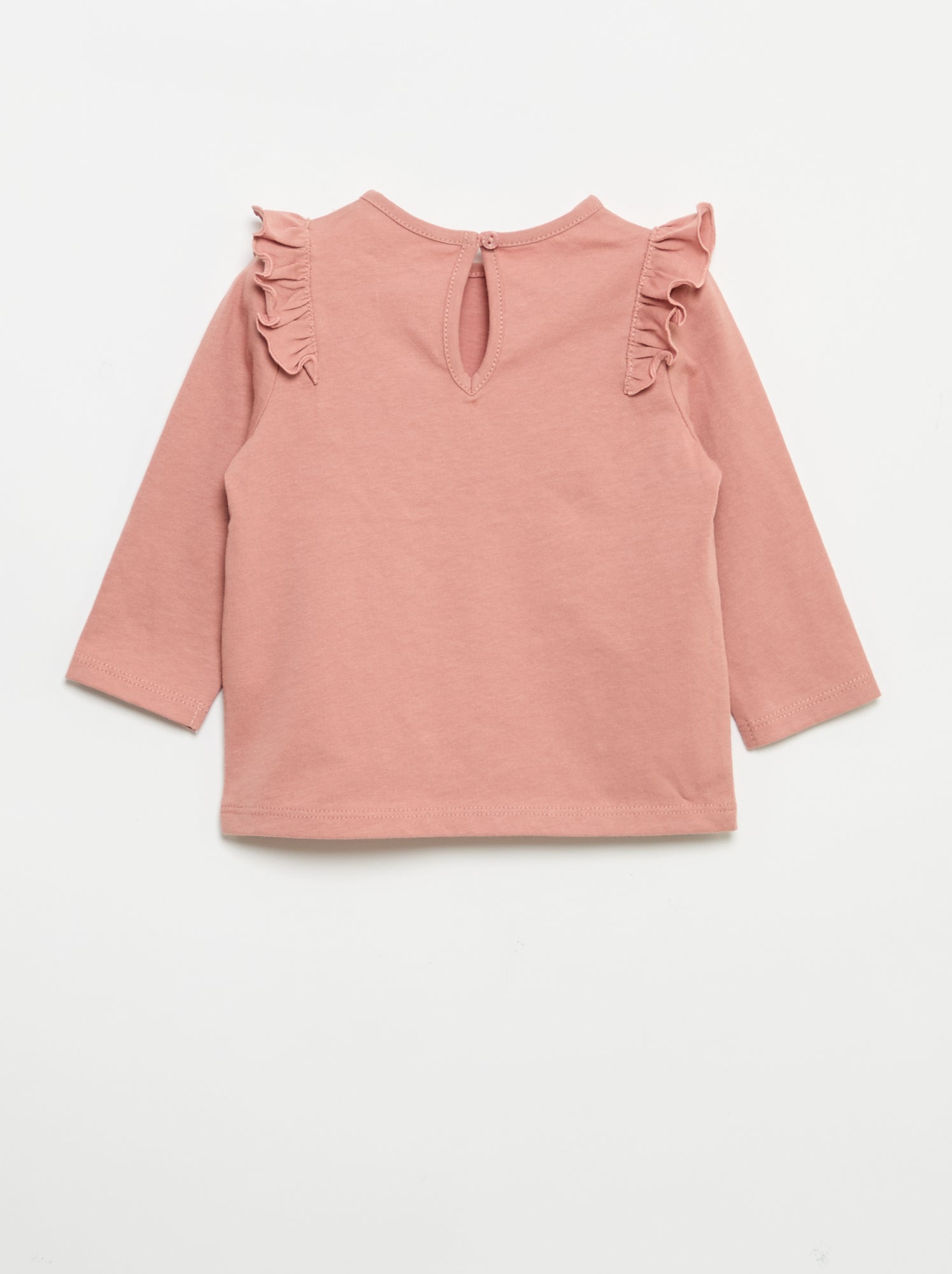 Lot de 2 t-shirts manches longues en jersey coton - Rose