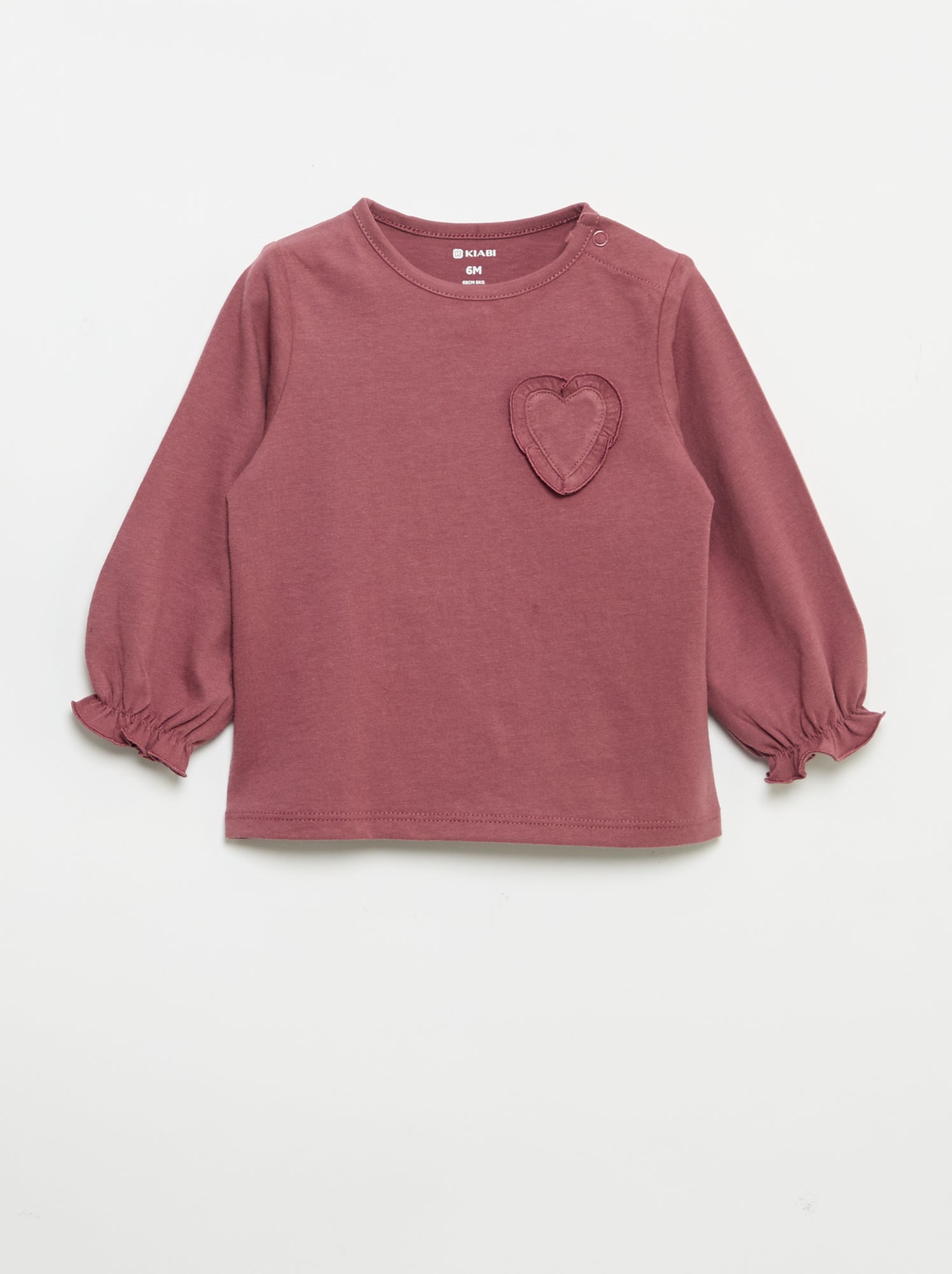 Lot de 2 t-shirts manches longues en jersey coton - Rose