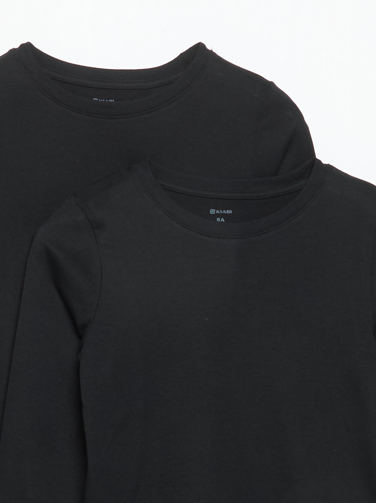 Lot de 2 t-shirts unis à manches longues - Noir