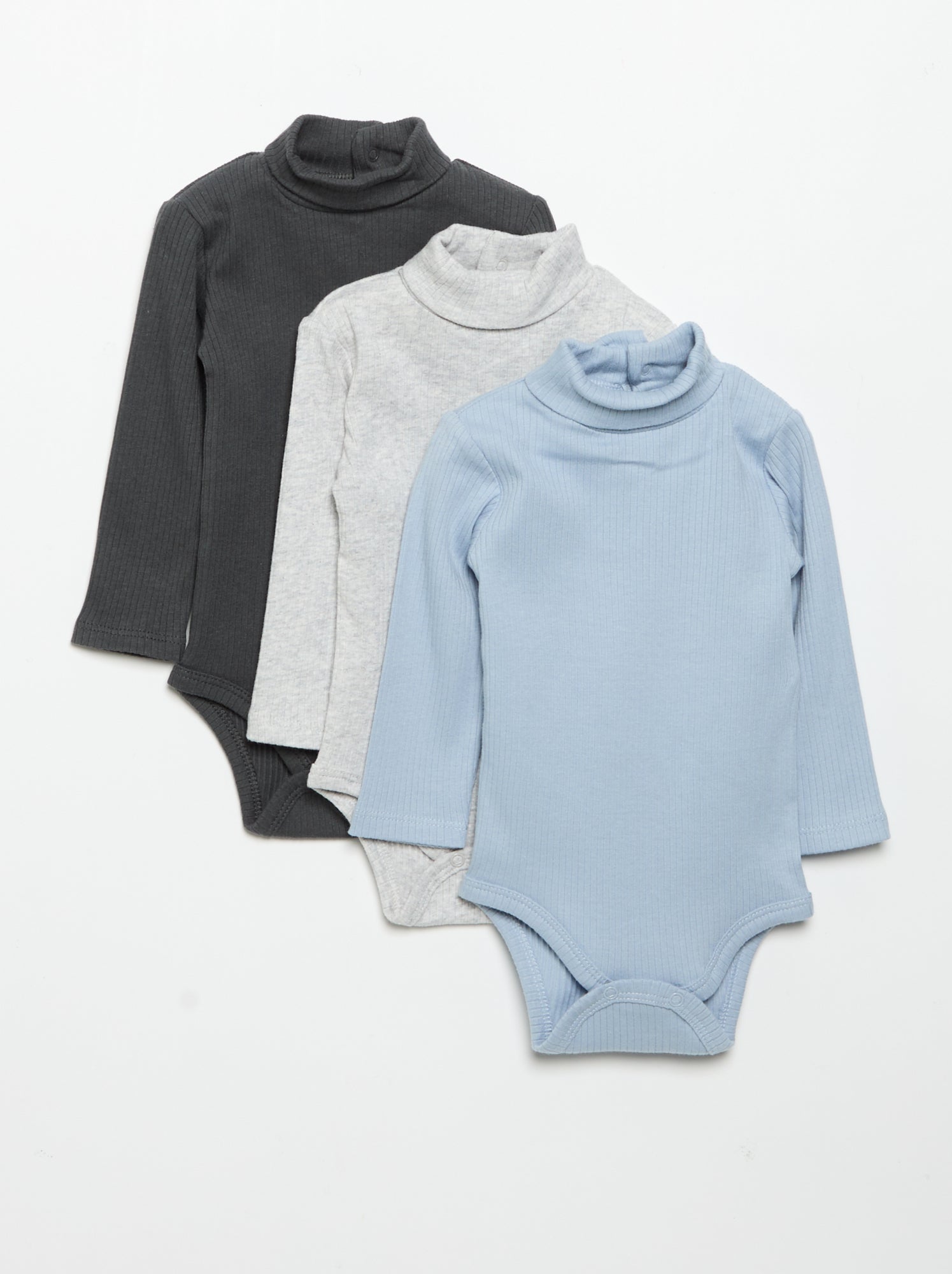 Lot de 3 bodies à col roulé - Bleu (GDD96_2)