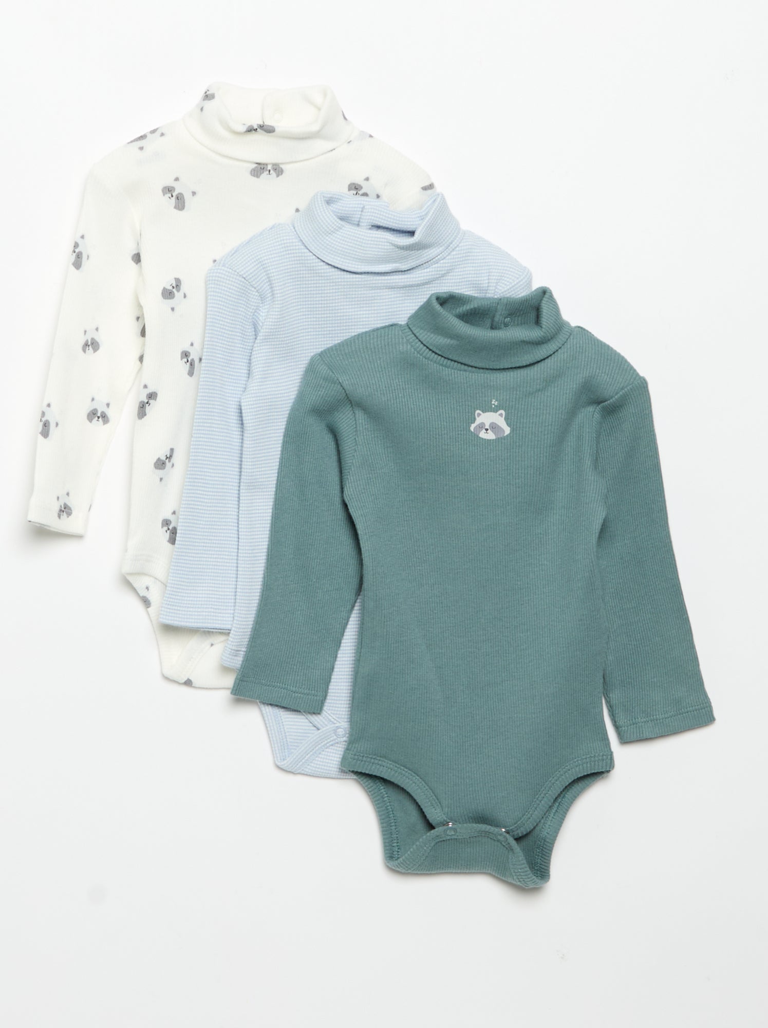Lot de 3 bodies à col roulé - Bleu (GDD96_4)