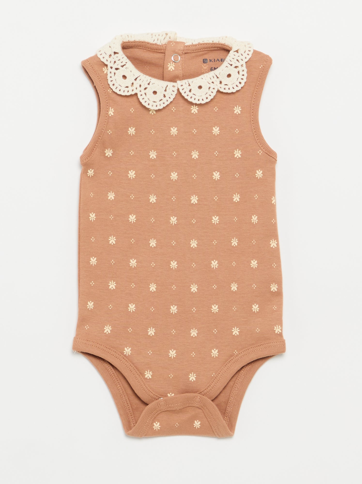 Lot de 3 bodies avec encolure rondes avec borderies - Beige (FWX63_2)